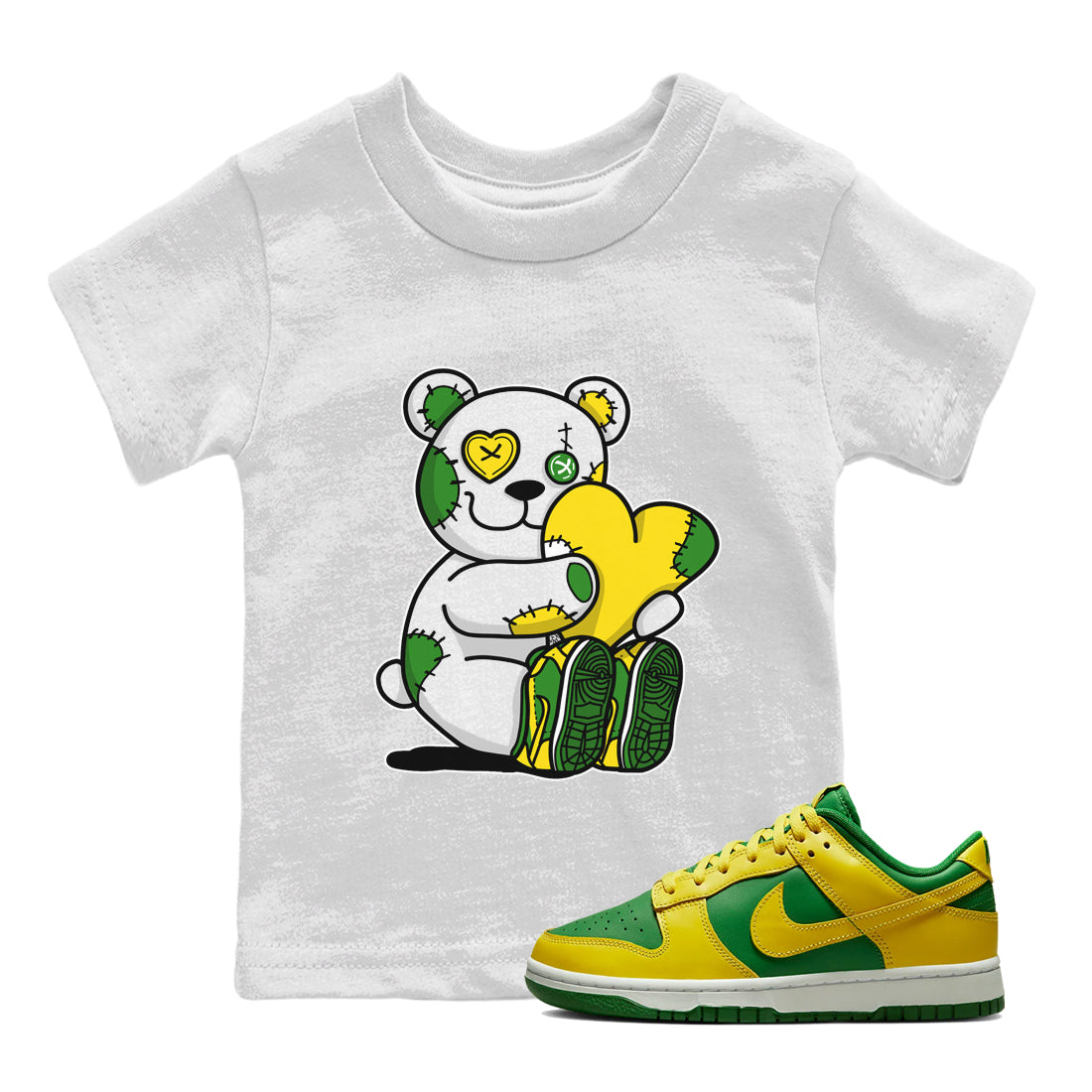 Dunk Reverse Brazil Sneaker Match Tees Hugging Bear Sneaker Tees Dunk Reverse Brazil Jordan to match sneaker T-Shirt Kids Shirts