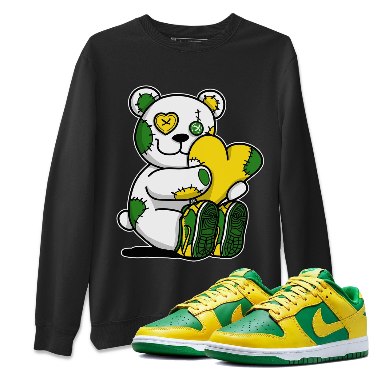 Dunk Reverse Brazil Sneaker Match Tees Hugging Bear Sneaker Tees Dunk Reverse Brazil Jordan to match sneaker T-Shirt Crew Neck Shirts