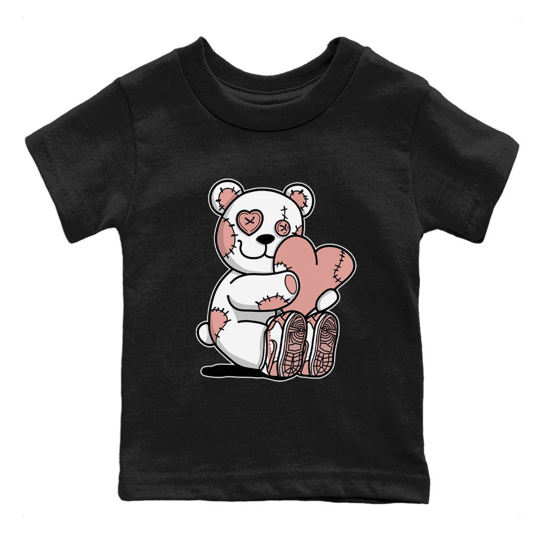 Dunk Low WMNS Rose Whisper shirt to match jordans Hugging Bear Streetwear Sneaker Shirt Dunk Rose Whisper Drip Gear Zone Sneaker Matching Clothing Baby Toddler Kids Black 2 T-Shirt