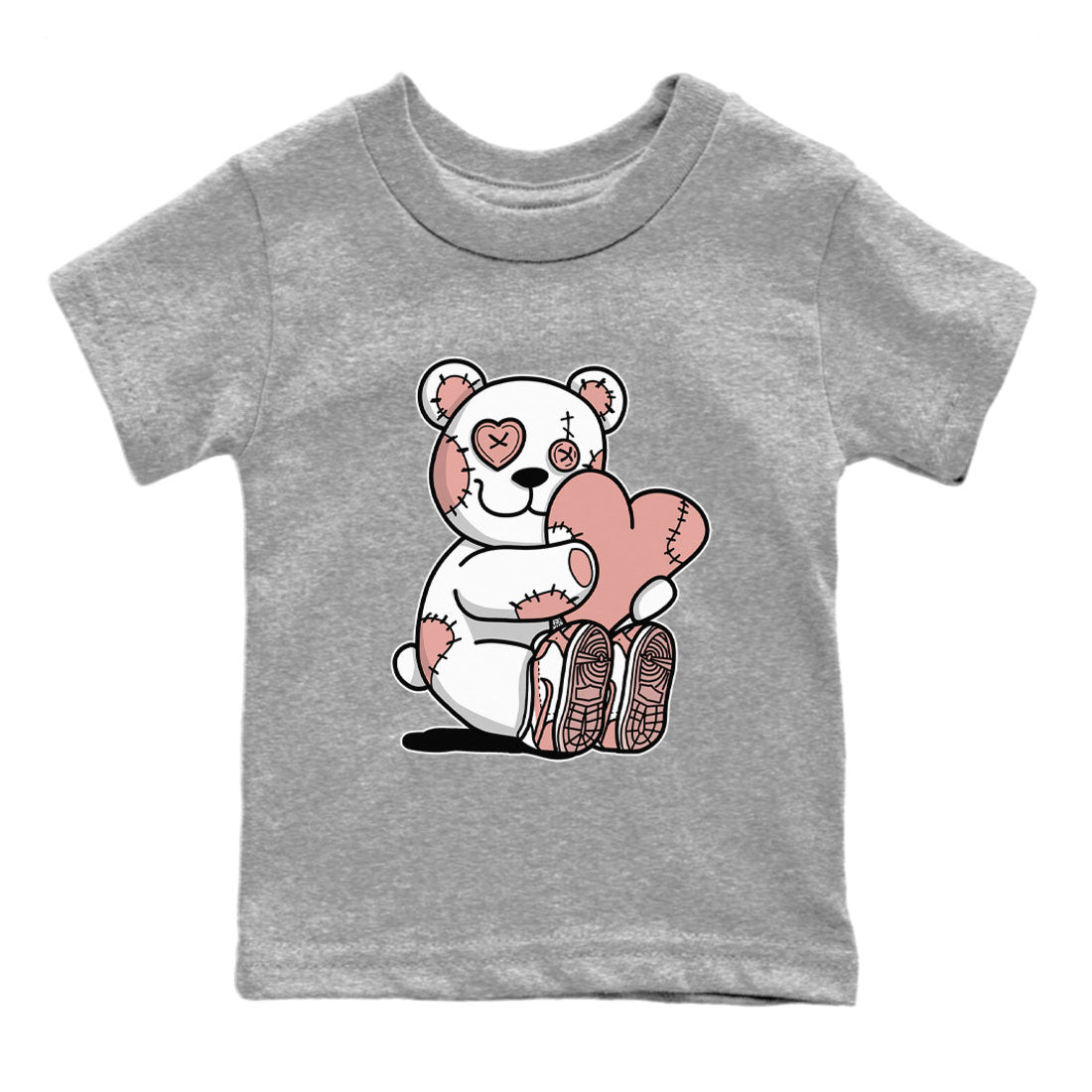 Dunk Low WMNS Rose Whisper shirt to match jordans Hugging Bear Streetwear Sneaker Shirt Dunk Rose Whisper Drip Gear Zone Sneaker Matching Clothing Baby Toddler Kids Heather Grey 2 T-Shirt