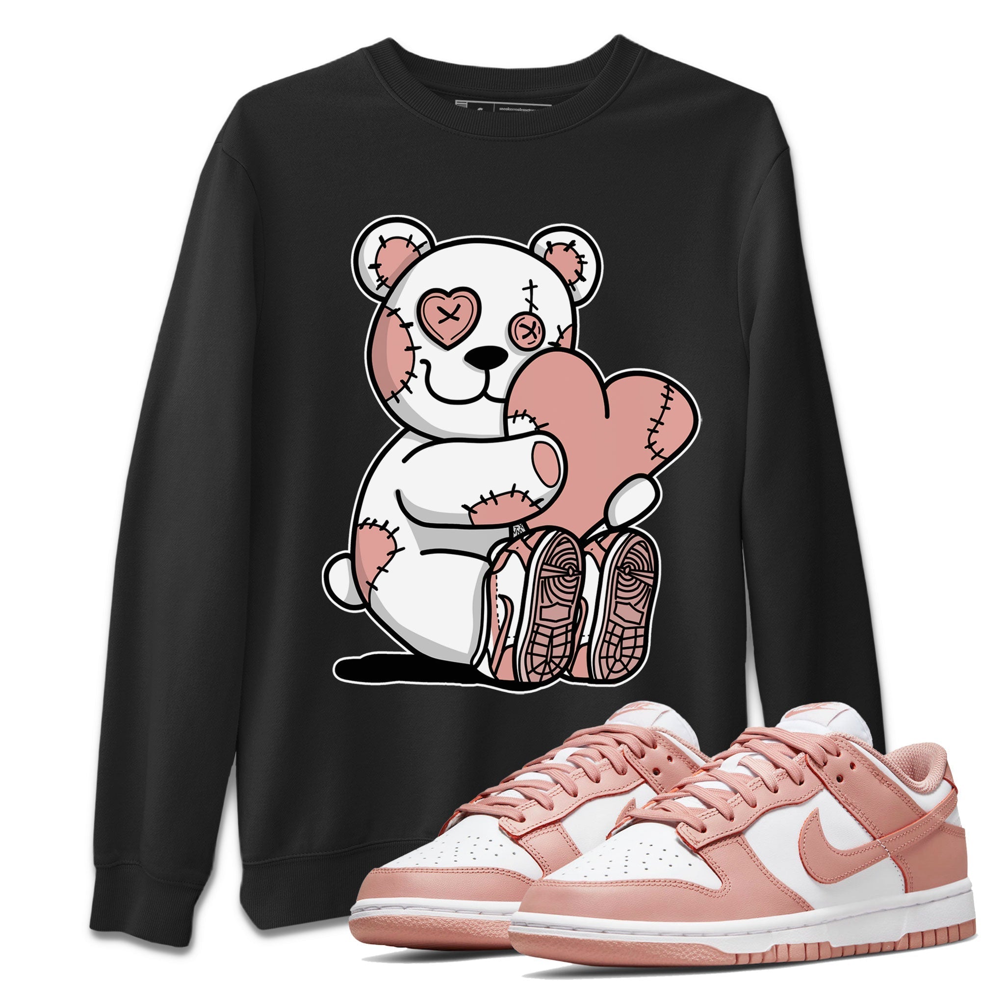Dunk Low WMNS Rose Whisper shirt to match jordans Hugging Bear Streetwear Sneaker Shirt Dunk Rose Whisper Drip Gear Zone Sneaker Matching Clothing Casual Unisex shirts Black 1 T-Shirt