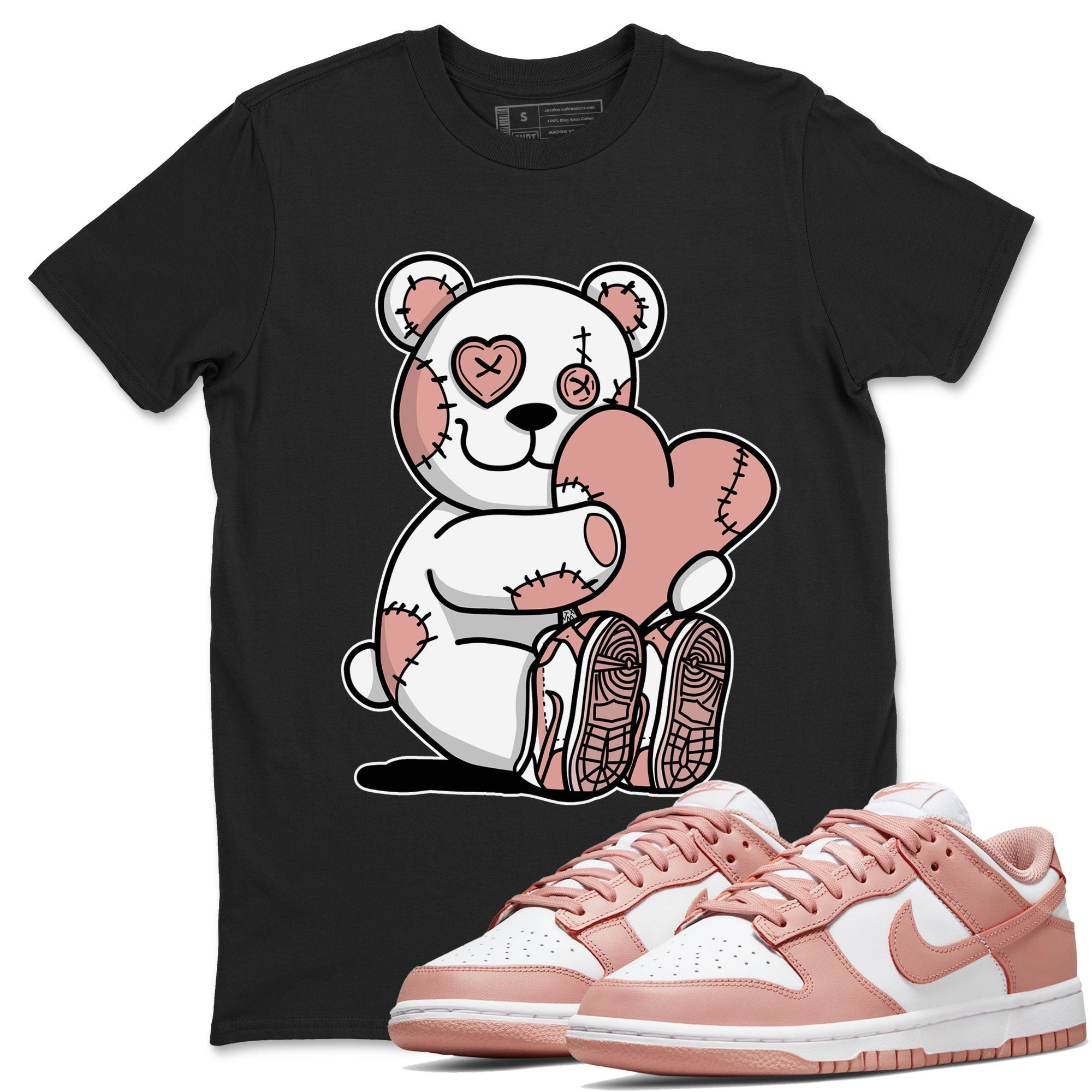 Dunk Low WMNS Rose Whisper shirt to match jordans Hugging Bear Streetwear Sneaker Shirt Dunk Rose Whisper Drip Gear Zone Sneaker Matching Clothing Casual Unisex shirts Black 1 T-Shirt