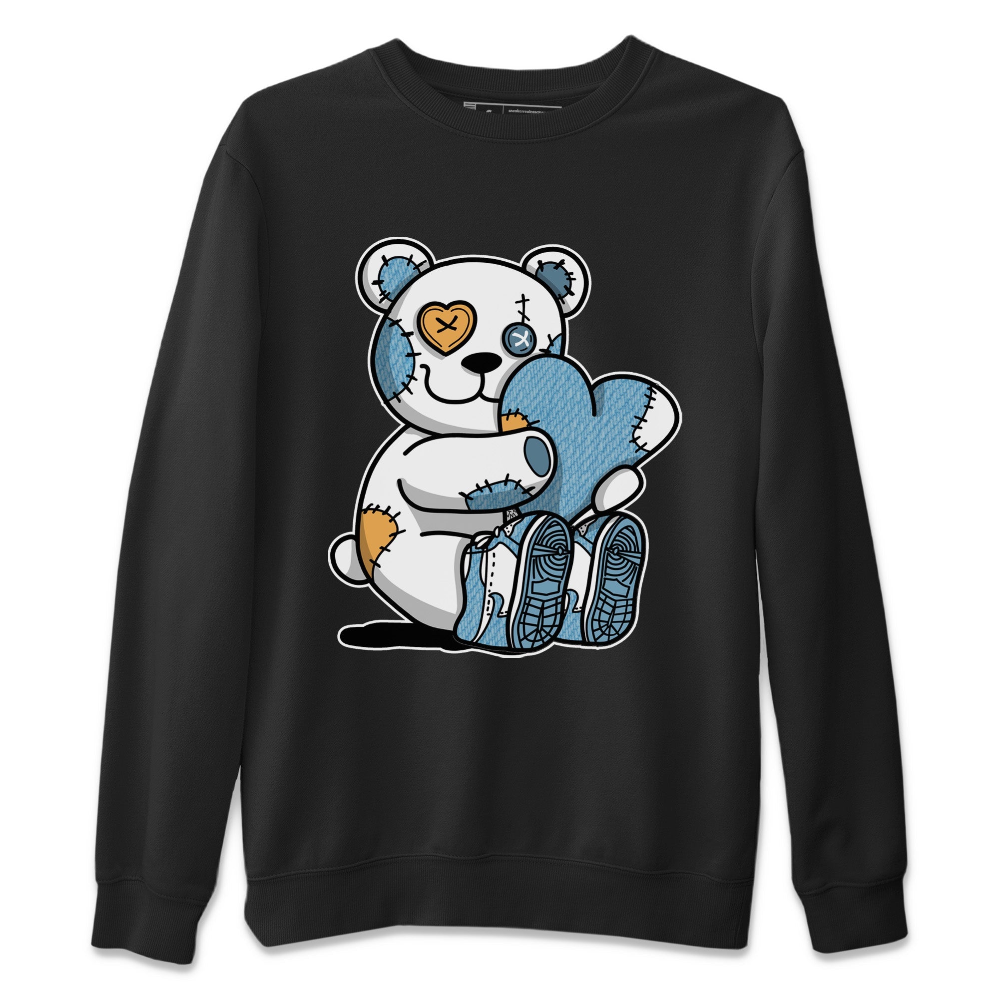 Jordan 1 Denim Sneaker Matching T-Shirt Hugging Bear Sneaker Tees Jordan 1 Denim Sneaker Release Tees Crew Neck Tees