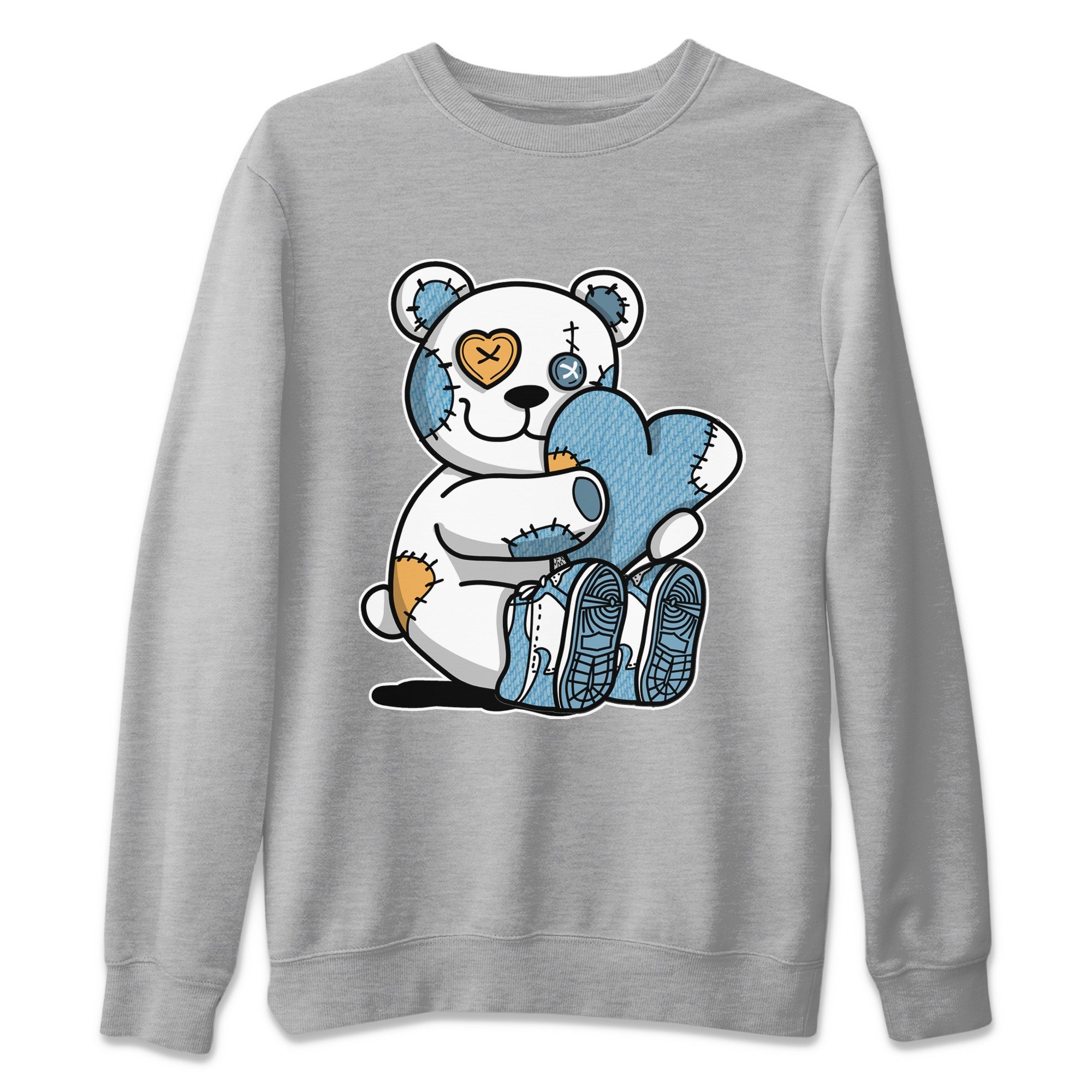 Jordan 1 Denim Sneaker Matching T-Shirt Hugging Bear Sneaker Tees Jordan 1 Denim Sneaker Release Tees Crew Neck Tees