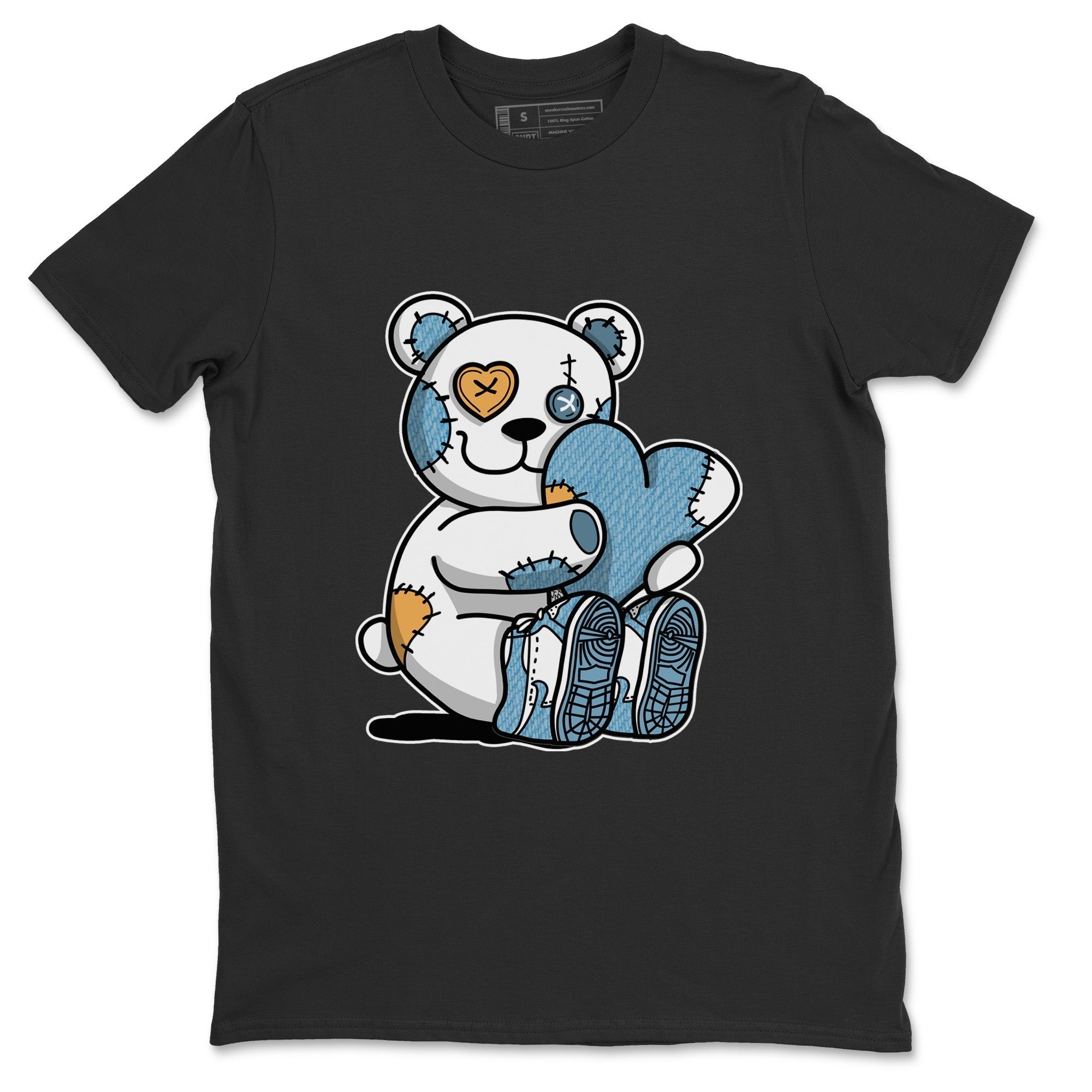 Jordan 1 Denim Sneaker Matching T-Shirt Hugging Bear Sneaker Tees Jordan 1 Denim Sneaker Release Tees Crew Neck Tees