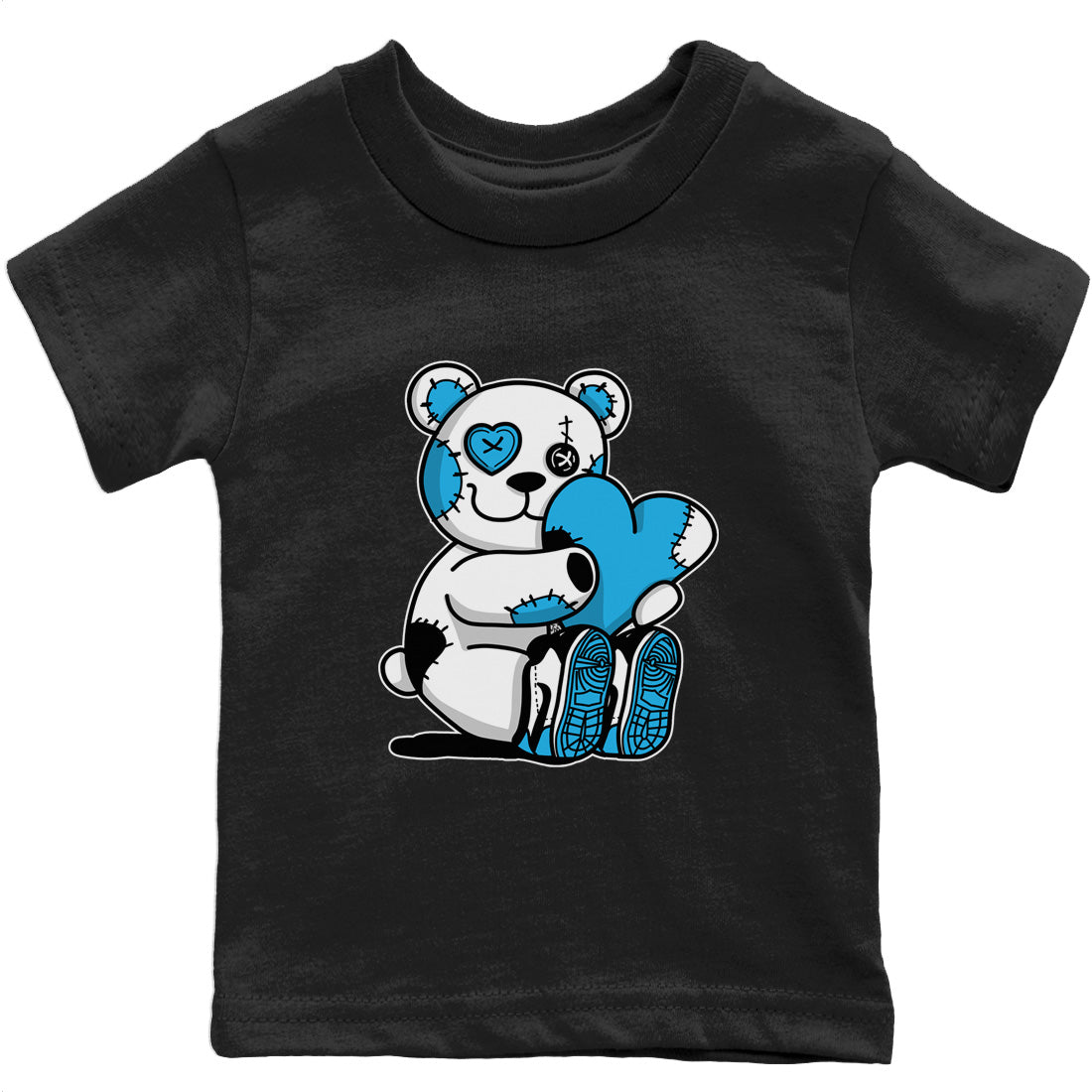 Jordan 1 Powder Blue Sneaker Matching T-Shirt Hugging Bear Sneaker Tees Jordan 1 Powder Blue Sneaker Release Tees Kids Shirts