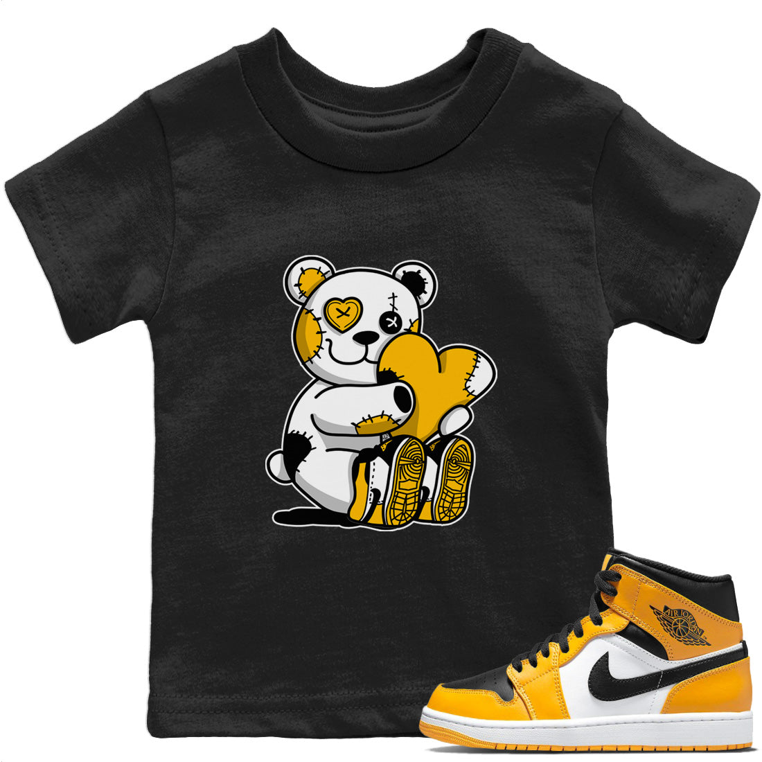 Jordan 1 Taxi Sneaker Matching T-Shirt Hugging Bear Sneaker Tees Jordan 1 Taxi Sneaker Release Tees Kids Shirts