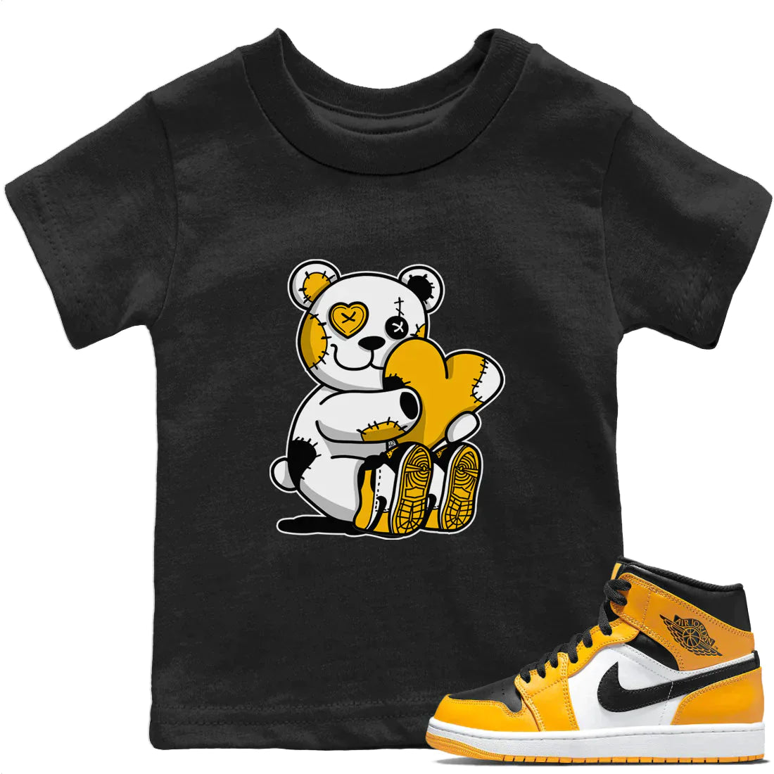 Jordan 1 Taxi Sneaker Matching T-Shirt Hugging Bear Sneaker Tees Jordan 1 Taxi Sneaker Release Tees Kids Shirts