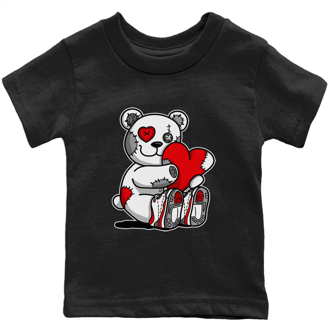 Jordan 3 Fire Red Sneaker Matching T-Shirt Hugging Bear Sneaker Tees Jordan 3 Fire Red Sneaker Release Tees Kids Shirts