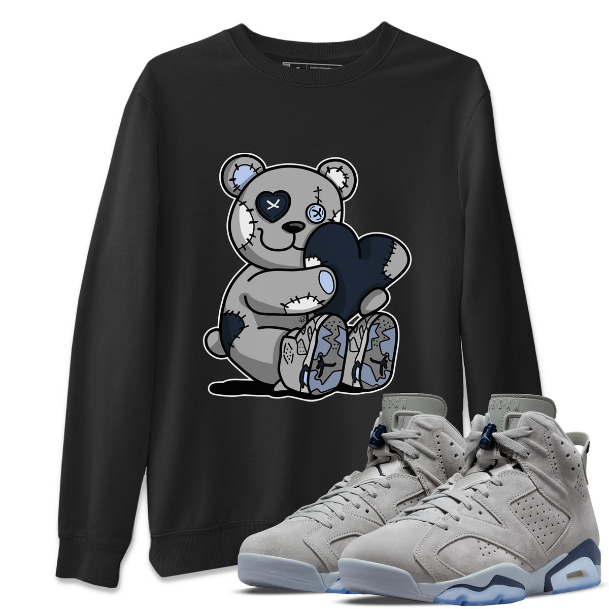 Jordan 6 Georgetown Sneaker Matching T-Shirt Hugging Bear Sneaker Tees Jordan 6 Georgetown Sneaker Release Tees Crew Neck Tees