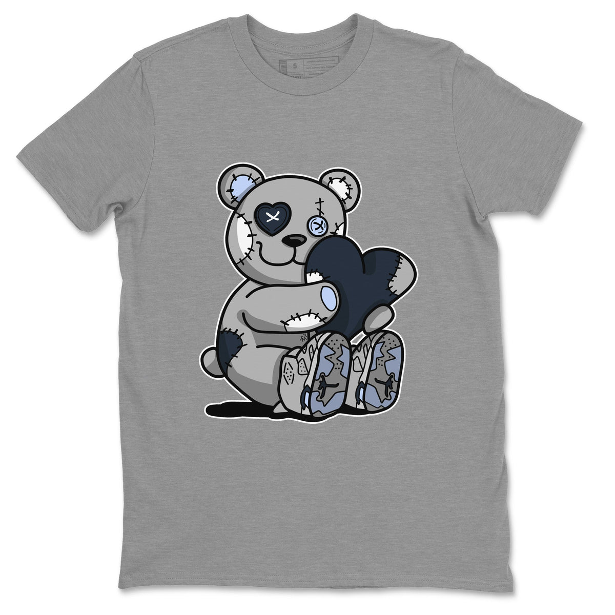 Jordan 6 Georgetown Sneaker Matching T-Shirt Hugging Bear Sneaker Tees Jordan 6 Georgetown Sneaker Release Tees Crew Neck Tees