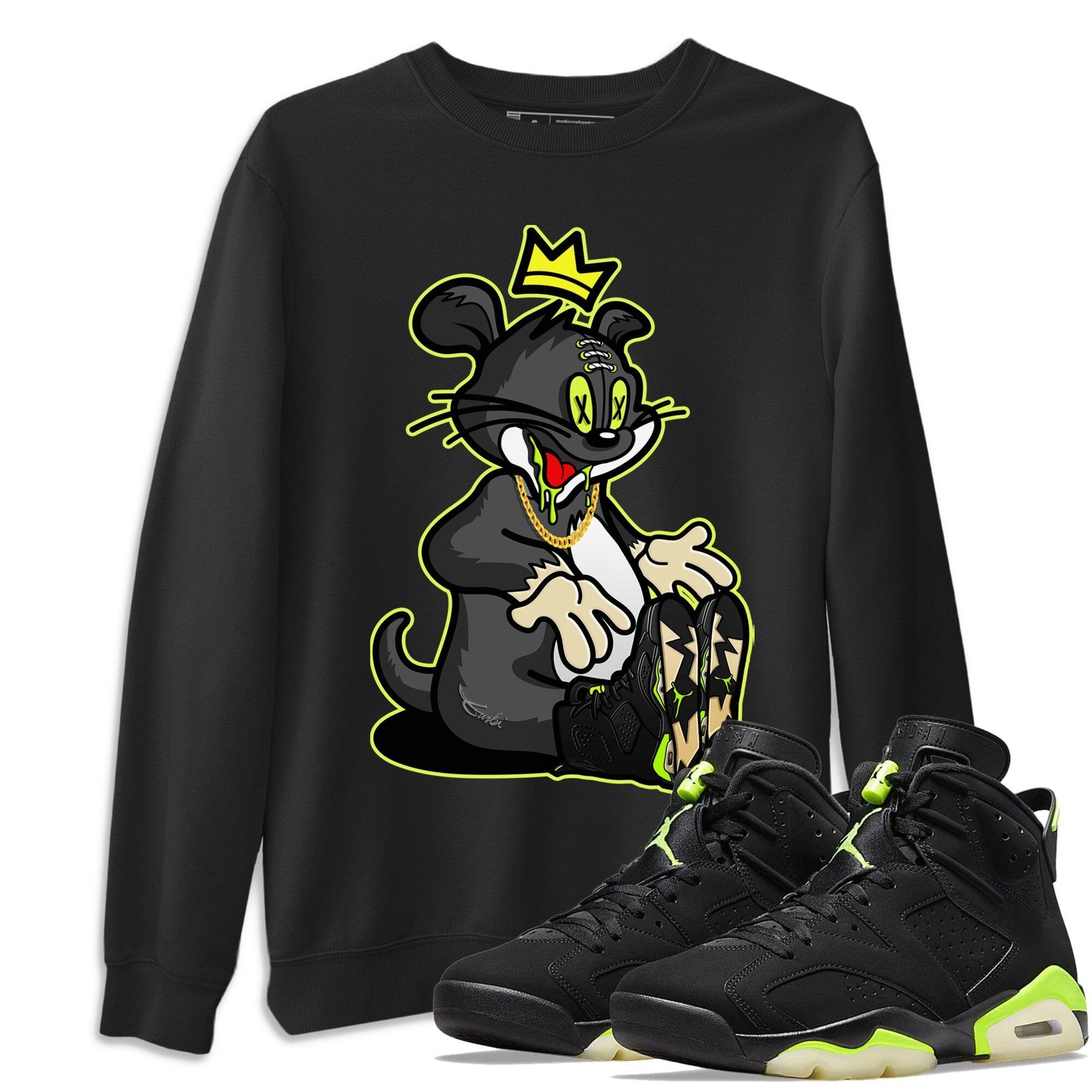 Jordan 6 Electric Green Shirt To Match Jordans Hungry Cat Sneaker Tees Jordan 6 Electric Green Drip Gear Zone Sneaker Matching Clothing Unisex Shirts