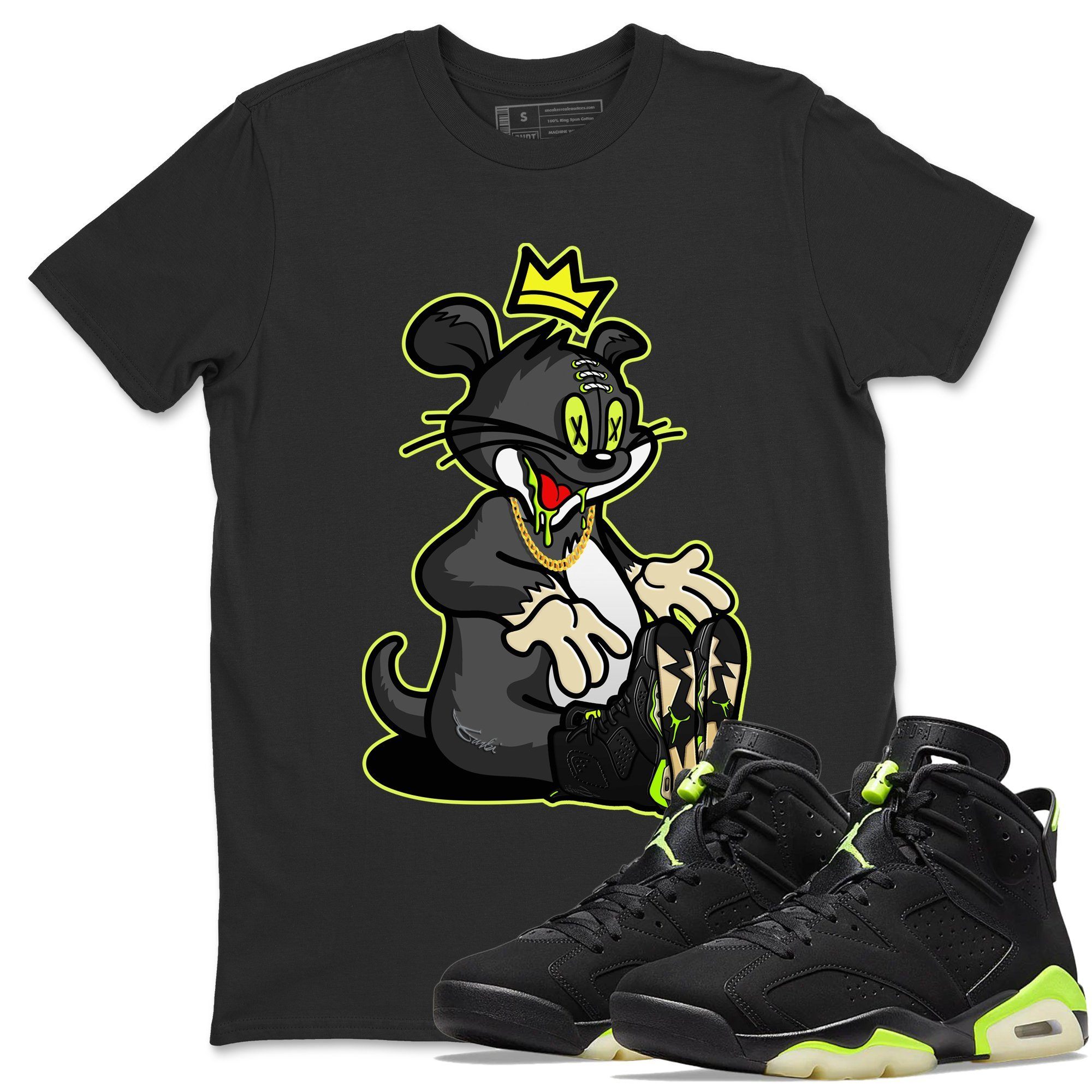 Jordan 6 Electric Green Shirt To Match Jordans Hungry Cat Sneaker Tees Jordan 6 Electric Green Drip Gear Zone Sneaker Matching Clothing Unisex Shirts