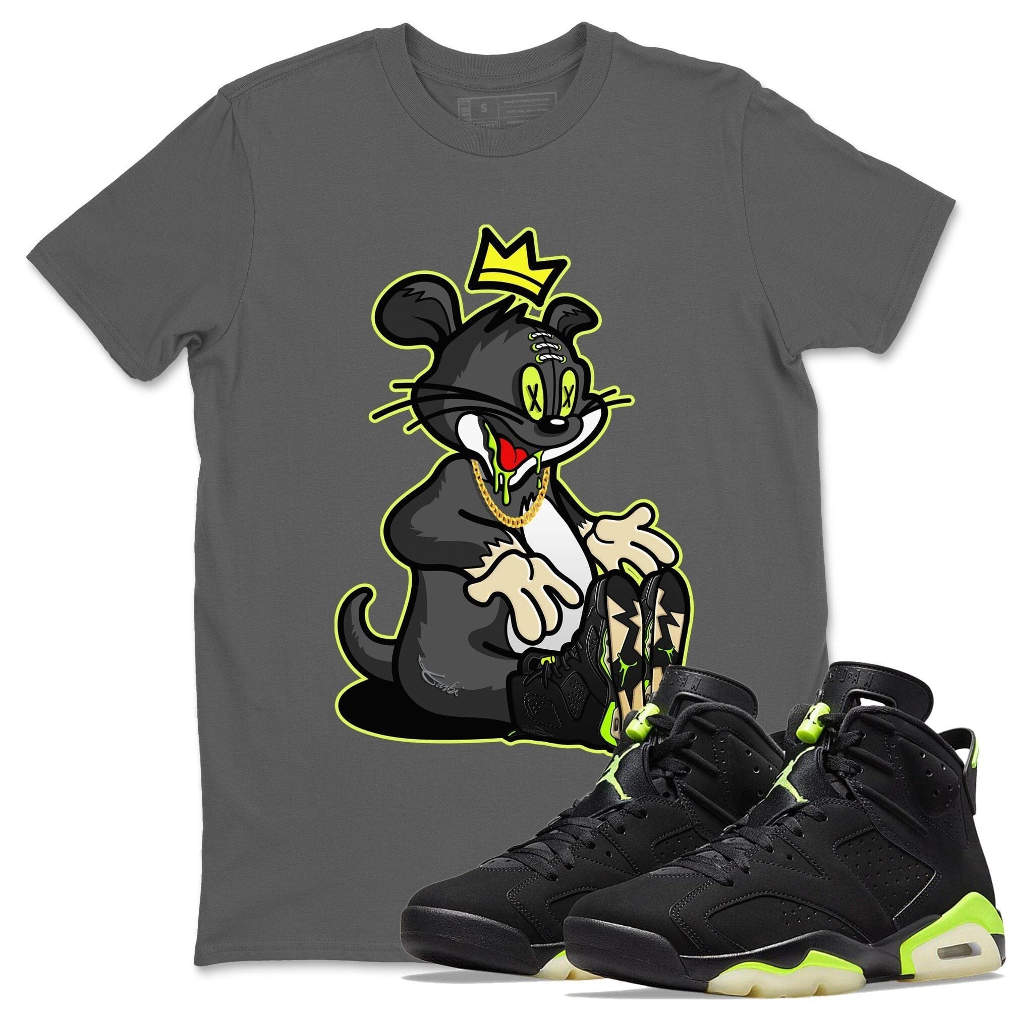 Jordan 6 Electric Green Shirt To Match Jordans Hungry Cat Sneaker Tees Jordan 6 Electric Green Drip Gear Zone Sneaker Matching Clothing Unisex Shirts