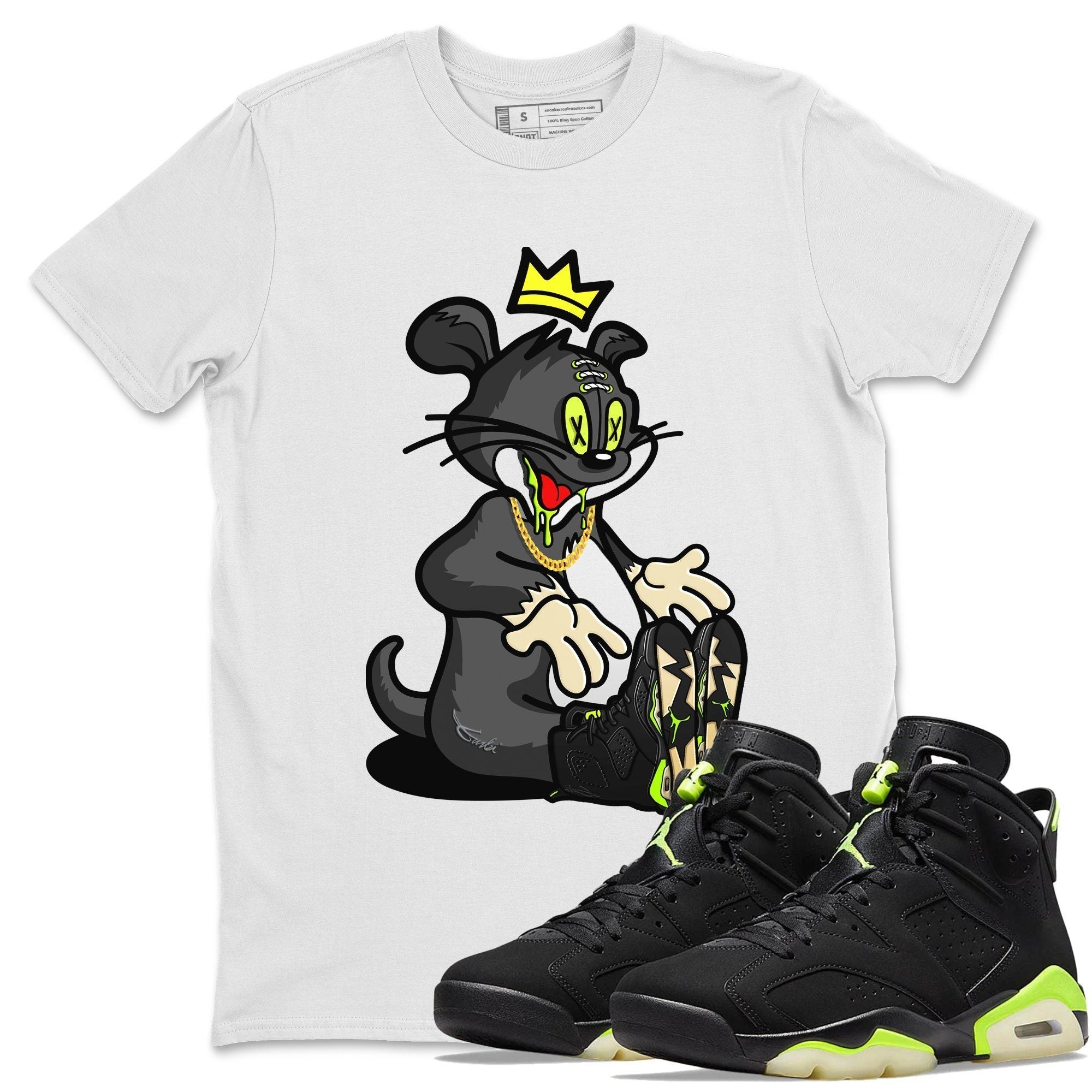 Jordan 6 Electric Green Shirt To Match Jordans Hungry Cat Sneaker Tees Jordan 6 Electric Green Drip Gear Zone Sneaker Matching Clothing Unisex Shirts