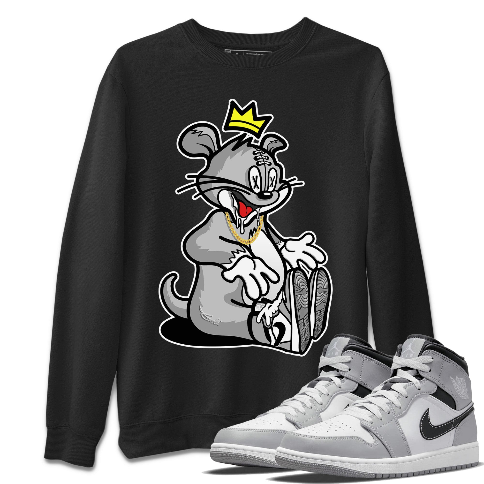 Jordan 1 Light Smoke Grey Sneaker Matching T-Shirt Hungry Cat Sneaker Tees Jordan 1 Light Smoke Grey Sneaker Release Tees Crew Neck Tees