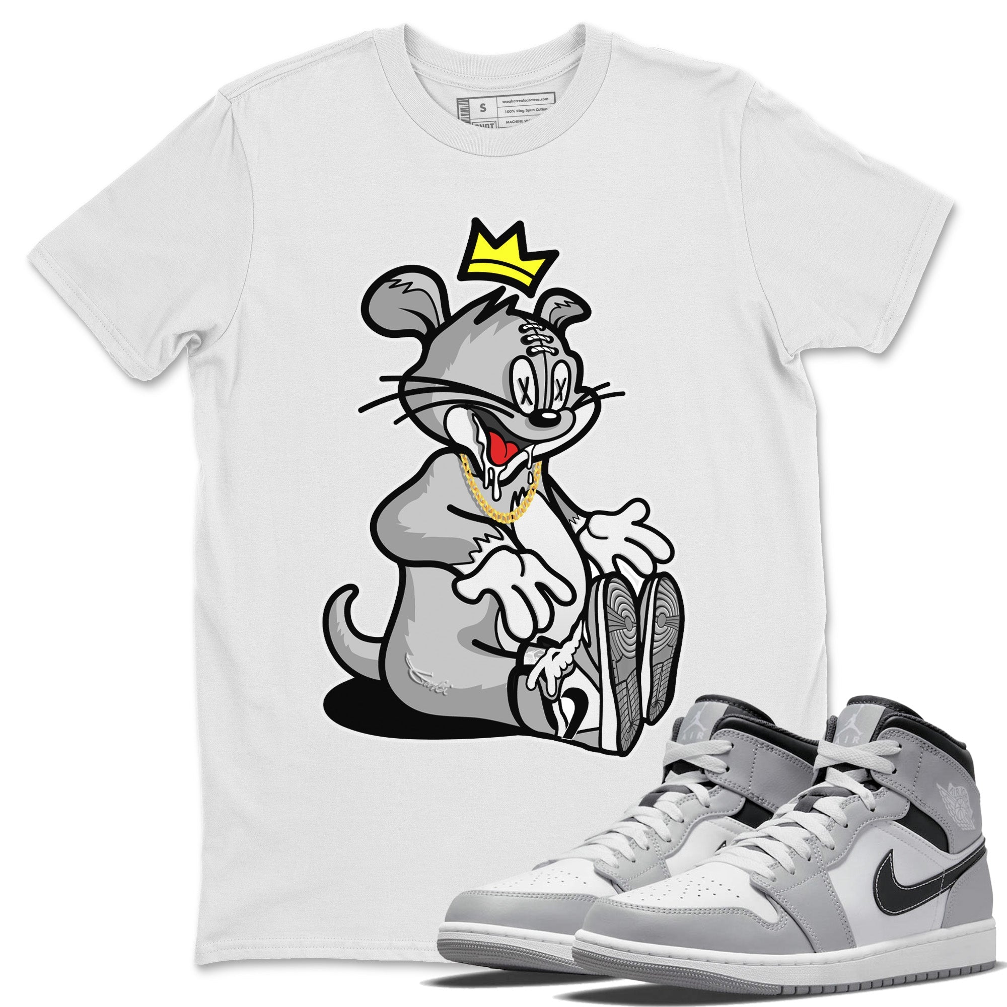 Jordan 1 Light Smoke Grey Sneaker Matching T-Shirt Hungry Cat Sneaker Tees Jordan 1 Light Smoke Grey Sneaker Release Tees Crew Neck Tees