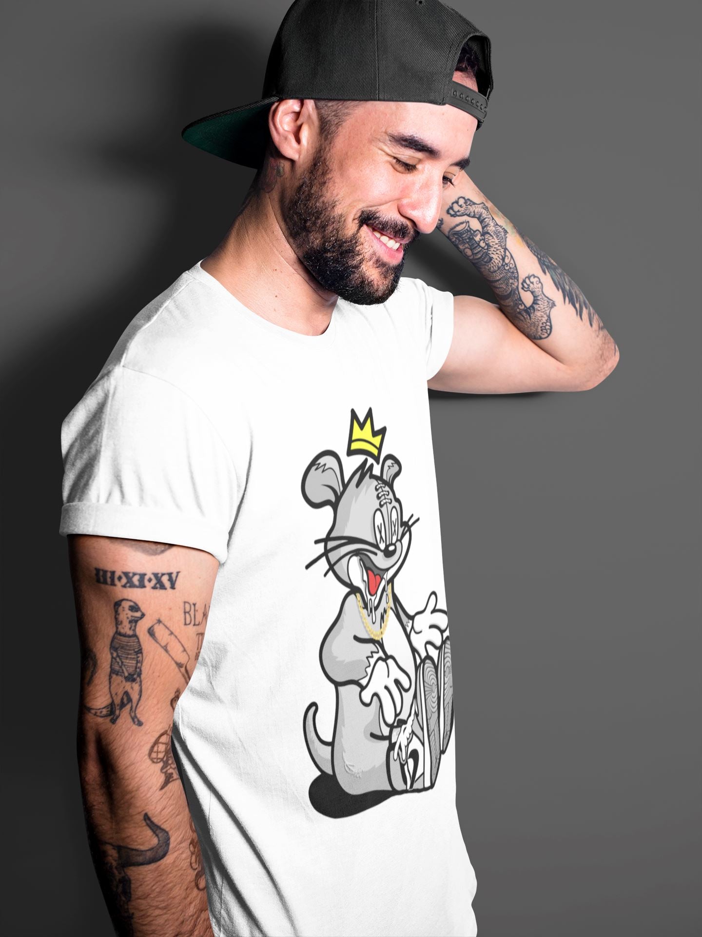 Jordan 1 Light Smoke Grey Sneaker Matching T-Shirt Hungry Cat Sneaker Tees Jordan 1 Light Smoke Grey Sneaker Release Tees Crew Neck Tees