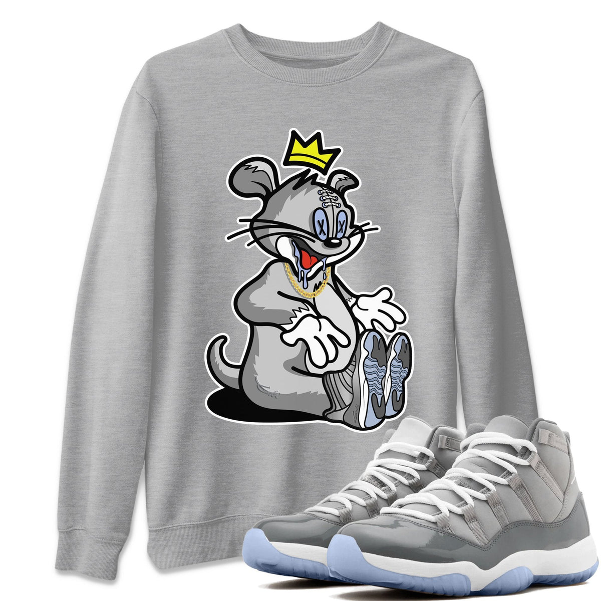 Jordan 11 Cool Grey Sneaker Matching T-Shirt Hungry Cat Sneaker Tees Jordan 11 Cool Grey Sneaker Release Tees Crew Neck Tees