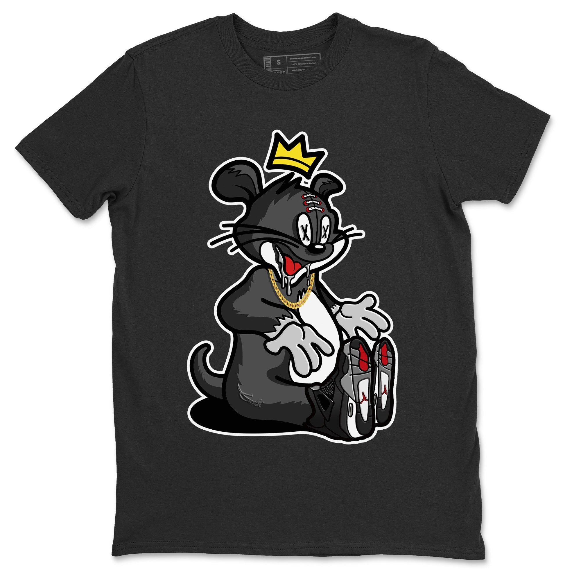 Jordan 4 Black Canvas Sneaker Matching T-Shirt Hungry Cat Sneaker Tees Jordan 4 Black Canvas Sneaker Release Tees Crew Neck Tees