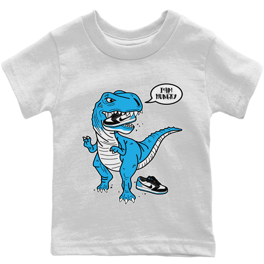 Jordan 1 Powder Blue Sneaker Matching T-Shirt Hungry Dino Sneaker Tees Jordan 1 Powder Blue Sneaker Release Tees Kids Shirts