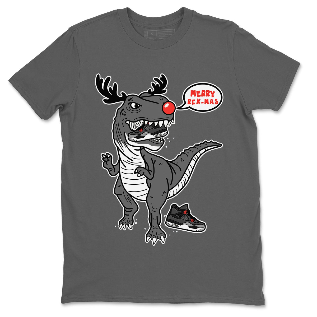 Jordan 4 Infrared Sneaker Matching T-Shirt Hungry Dino Sneaker Tees Jordan 4 Infrared Sneaker Release Tees Crew Neck Tees
