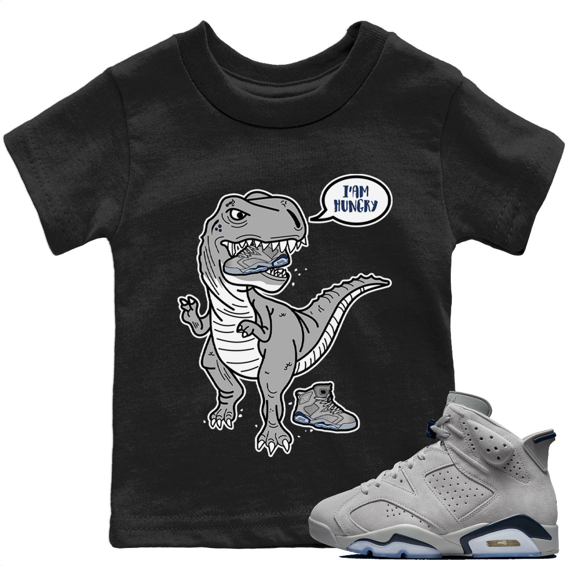 Jordan 6 Georgetown Sneaker Matching T-Shirt Hungry Dino Sneaker Tees Jordan 6 Georgetown Sneaker Release Tees Kids Shirts