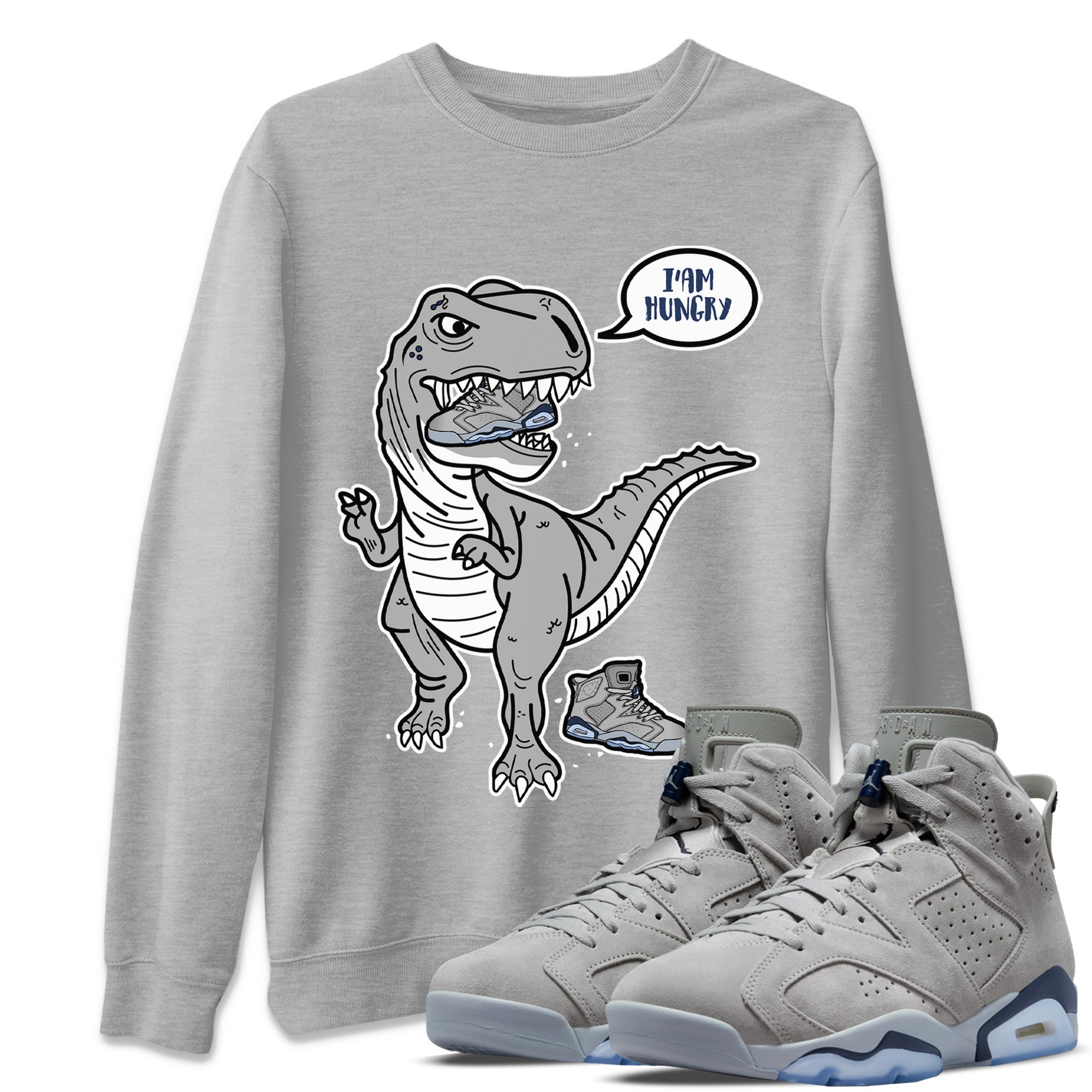 Jordan 6 Georgetown Shirt To Match Jordans Hungry Dino Sneaker Tees Jordan 6 Georgetown Drip Gear Zone Sneaker Matching Clothing Unisex Shirts