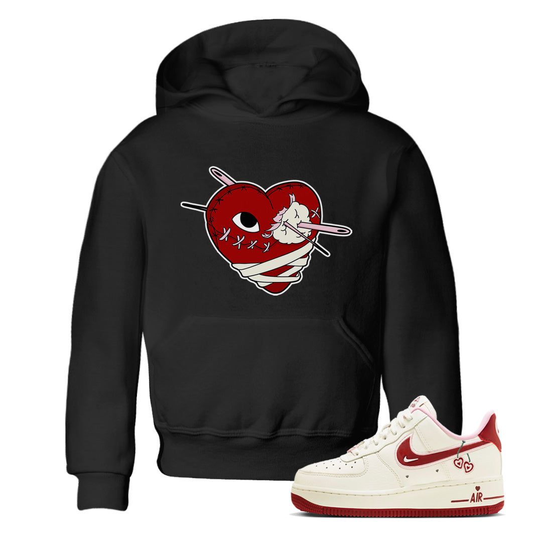 Air Force 1 Valentines Day Sneaker Match Tees Hurt Heart Sneaker Tees Air Force 1 Valentines Day Jordan to match sneaker T-Shirt Kids Shirts