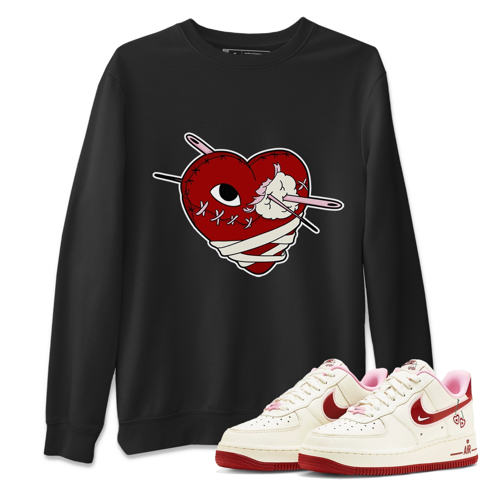 Air Force 1 Valentines Day Sneaker Match Tees Hurt Heart Sneaker Tees Air Force 1 Valentines Day Jordan to match sneaker T-Shirt Crew Neck Shirts