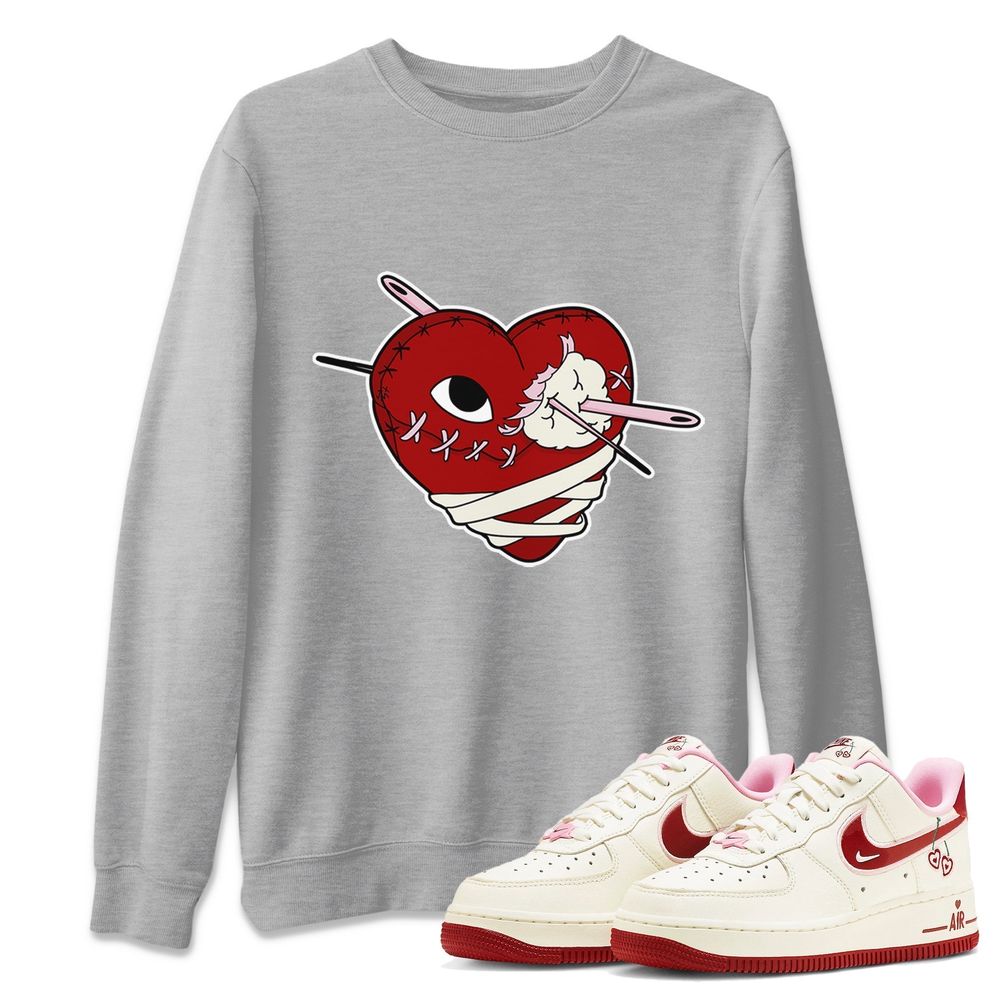 Air Force 1 Valentines Day Sneaker Match Tees Hurt Heart Sneaker Tees Air Force 1 Valentines Day Jordan to match sneaker T-Shirt Crew Neck Shirts
