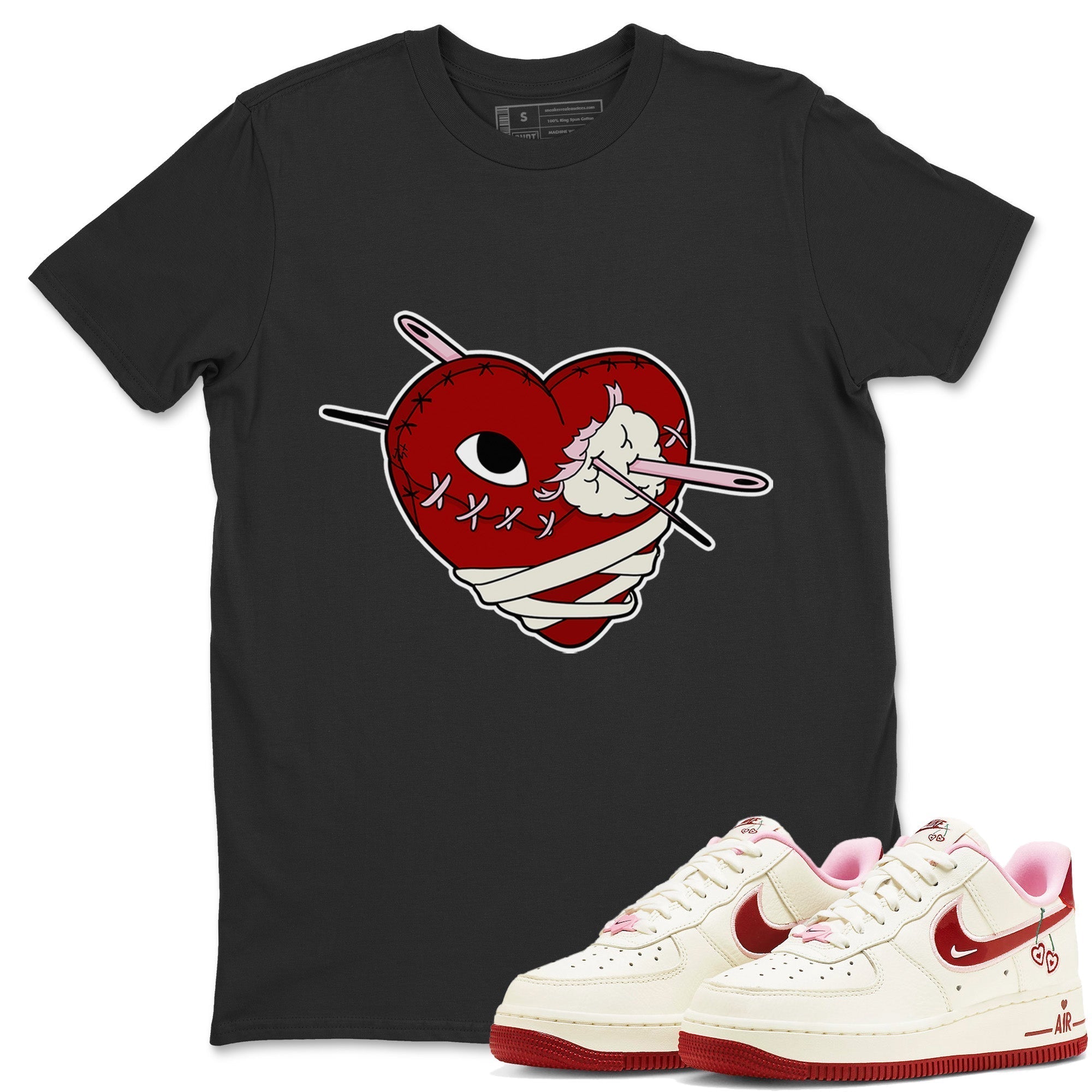Air Force 1 Valentines Day Sneaker Match Tees Hurt Heart Sneaker Tees Air Force 1 Valentines Day Jordan to match sneaker T-Shirt Crew Neck Shirts