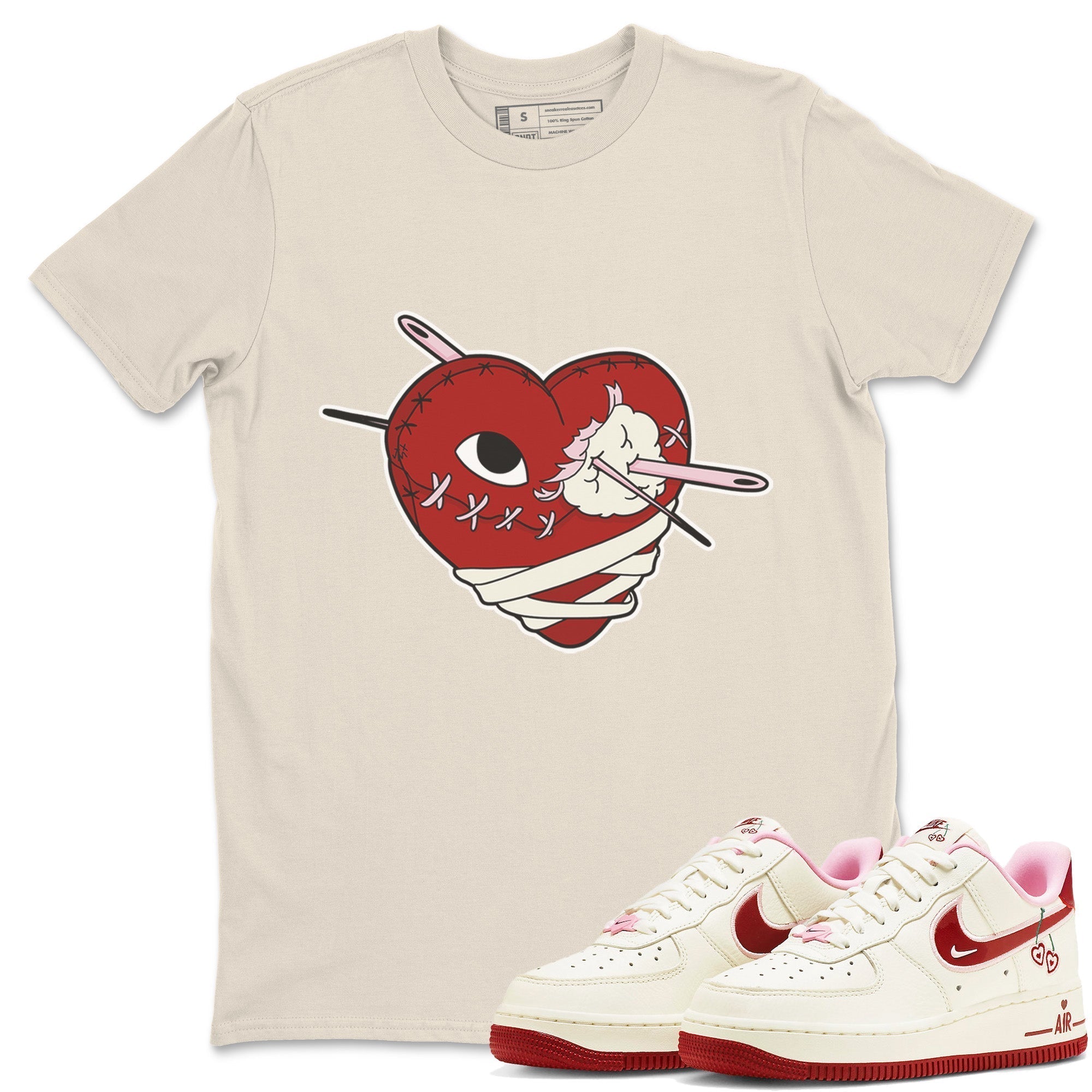 Air Force 1 Valentines Day Sneaker Match Tees Hurt Heart Sneaker Tees Air Force 1 Valentines Day Jordan to match sneaker T-Shirt Crew Neck Shirts