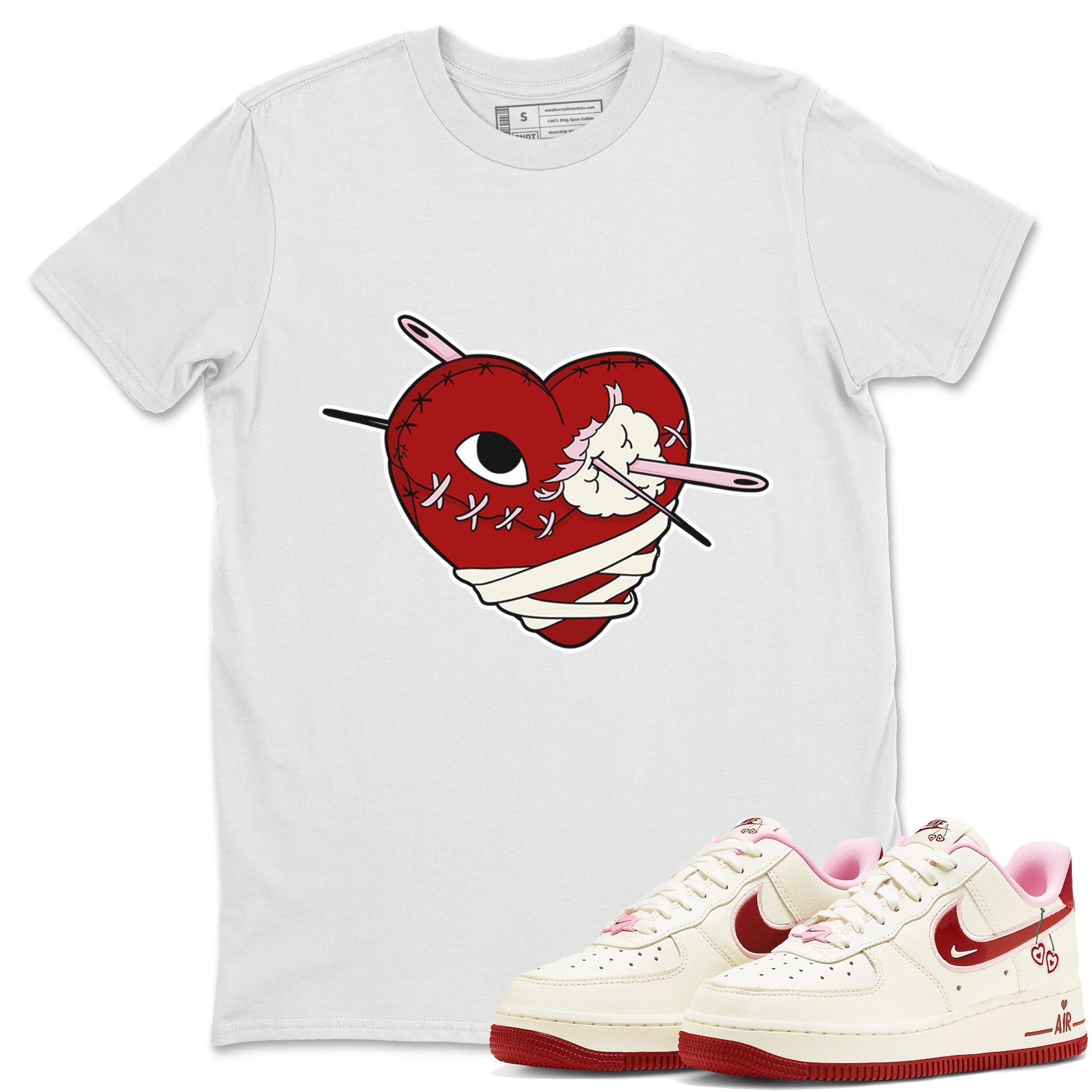 Air Force 1 Valentines Day Sneaker Match Tees Hurt Heart Sneaker Tees Air Force 1 Valentines Day Jordan to match sneaker T-Shirt Crew Neck Shirts
