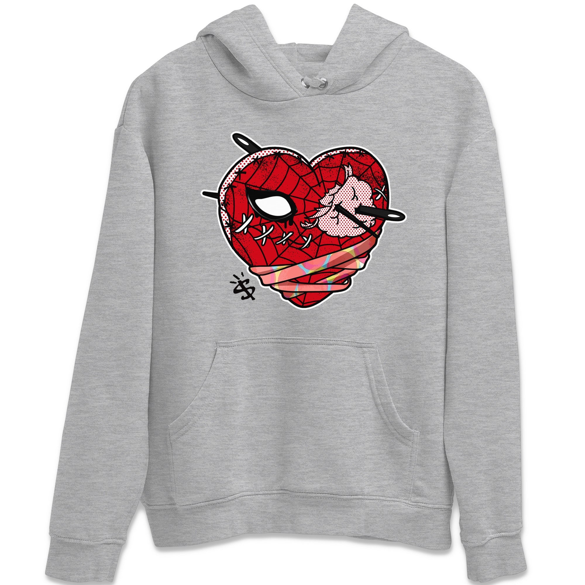 Air Jordan 1 Spider Man Sneaker Match Tees Hurt Heart Sneaker Release Tees Spider-Man: Across the Spider-Verse x Air Jordan 1 Sneaker Release Tees Unisex Shirts Heather Grey 2