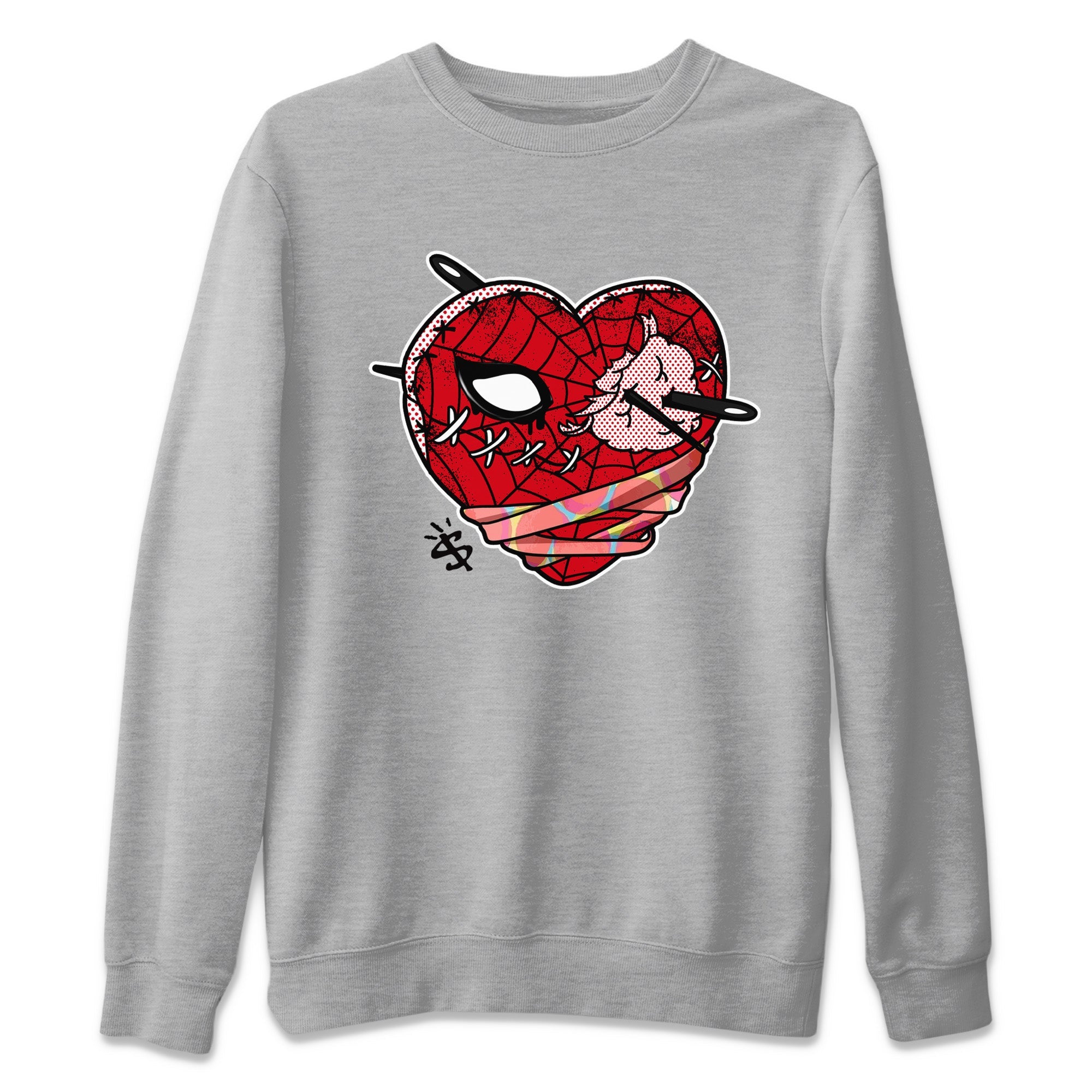 Air Jordan 1 Spider Man Sneaker Match Tees Hurt Heart Sneaker Release Tees Spider-Man: Across the Spider-Verse x Air Jordan 1 Sneaker Release Tees Unisex Shirts Heather Grey 2