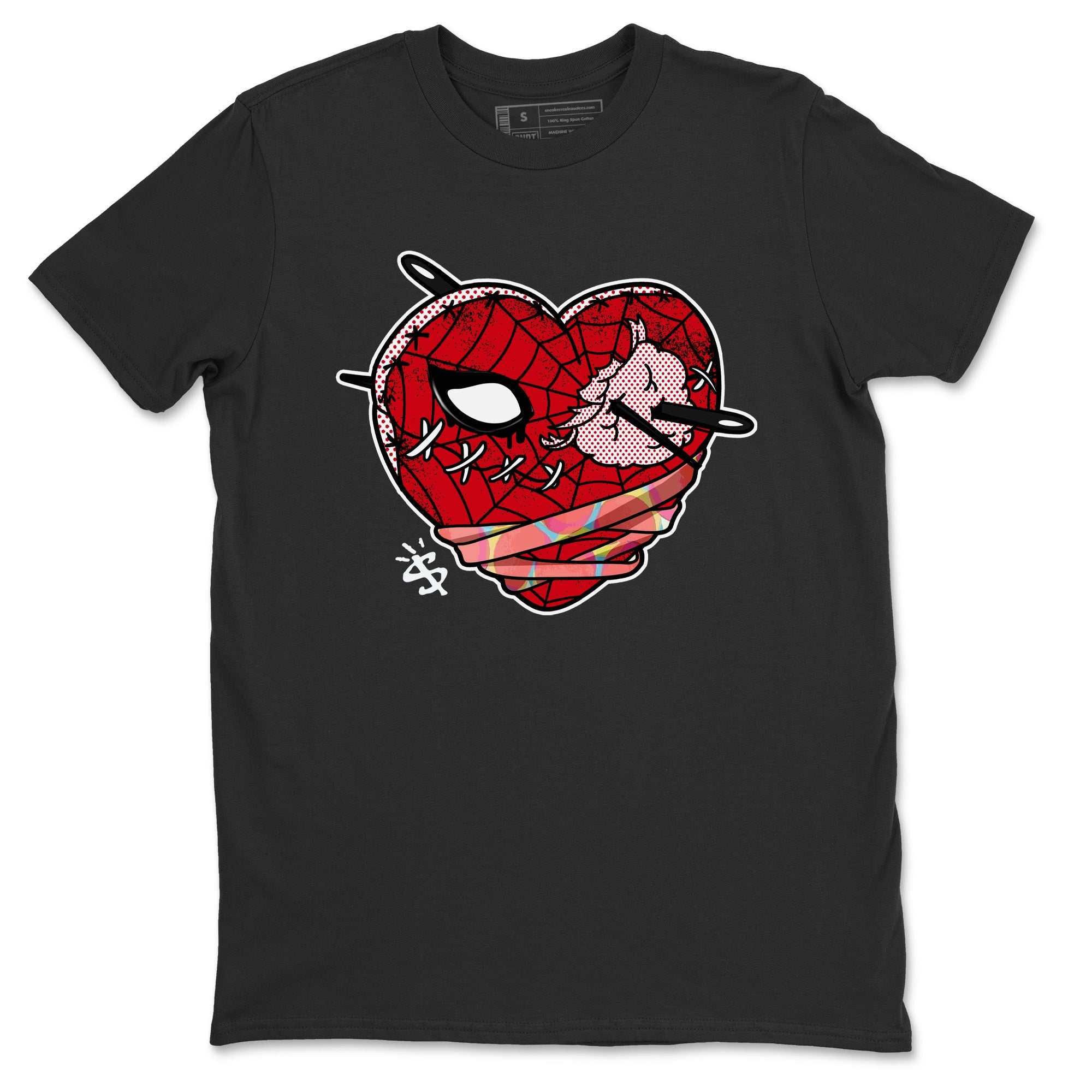 Air Jordan 1 Spider Man Sneaker Match Tees Hurt Heart Sneaker Release Tees Spider-Man: Across the Spider-Verse x Air Jordan 1 Sneaker Release Tees Unisex Shirts Black 2