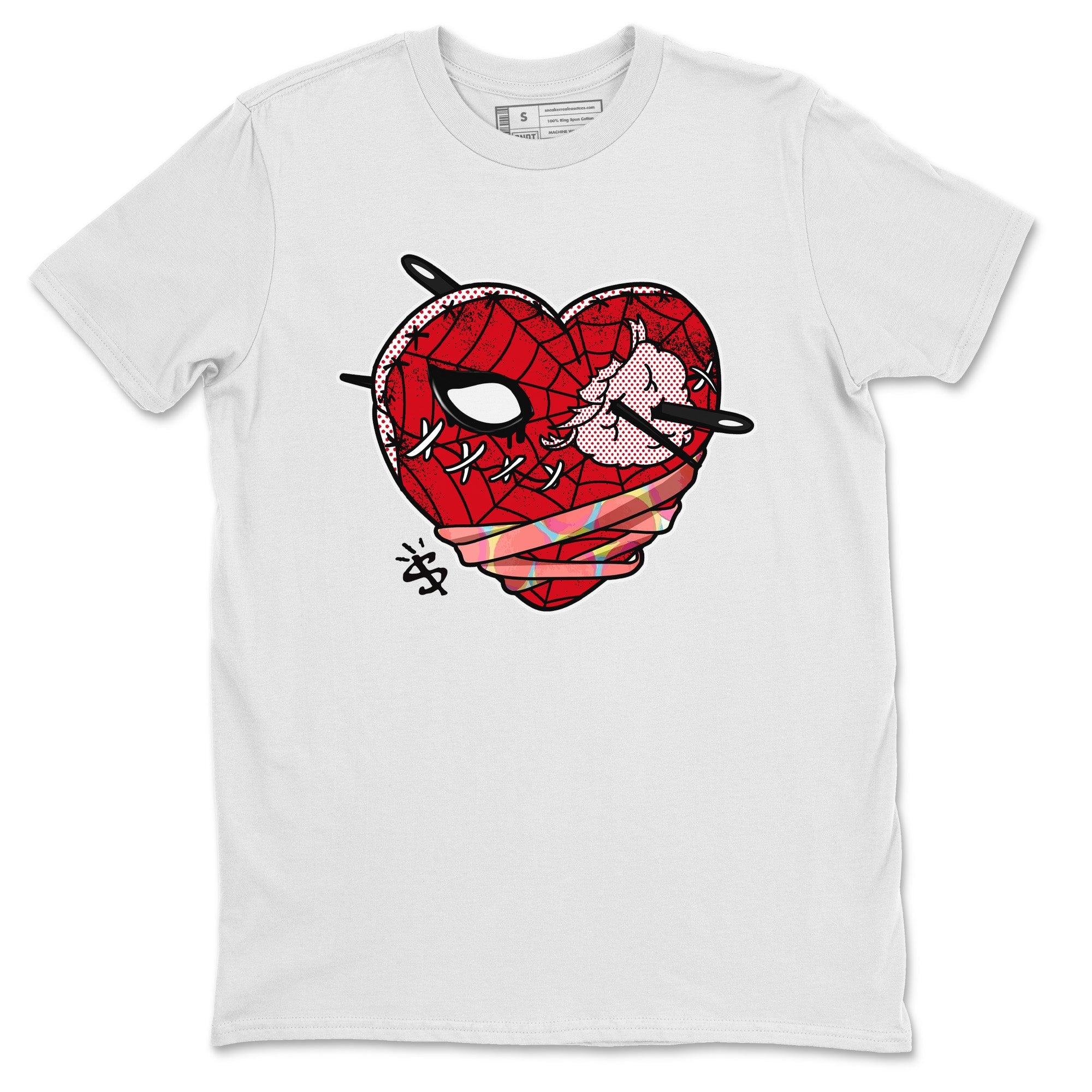 Air Jordan 1 Spider Man Sneaker Match Tees Hurt Heart Sneaker Release Tees Spider-Man: Across the Spider-Verse x Air Jordan 1 Sneaker Release Tees Unisex Shirts White 2