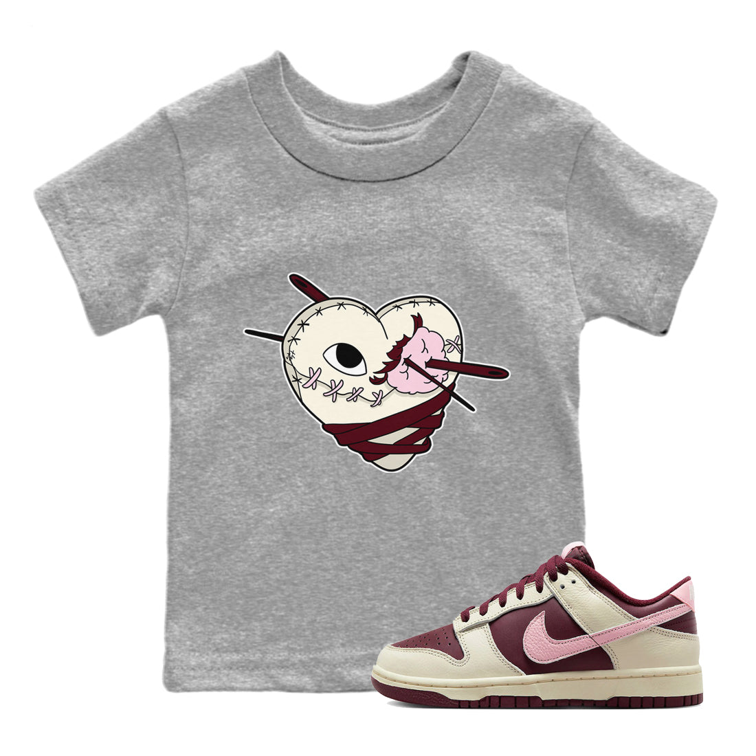 Dunk Valentines Day Sneaker Match Tees Hurt Heart Sneaker Tees Dunk Valentines Day Jordan to match sneaker T-Shirt Kids Shirts