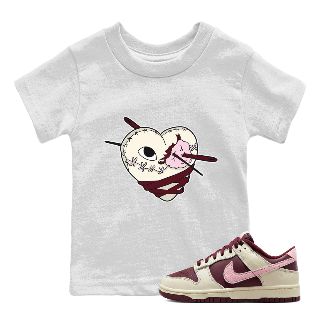 Dunk Valentines Day Sneaker Match Tees Hurt Heart Sneaker Tees Dunk Valentines Day Jordan to match sneaker T-Shirt Kids Shirts