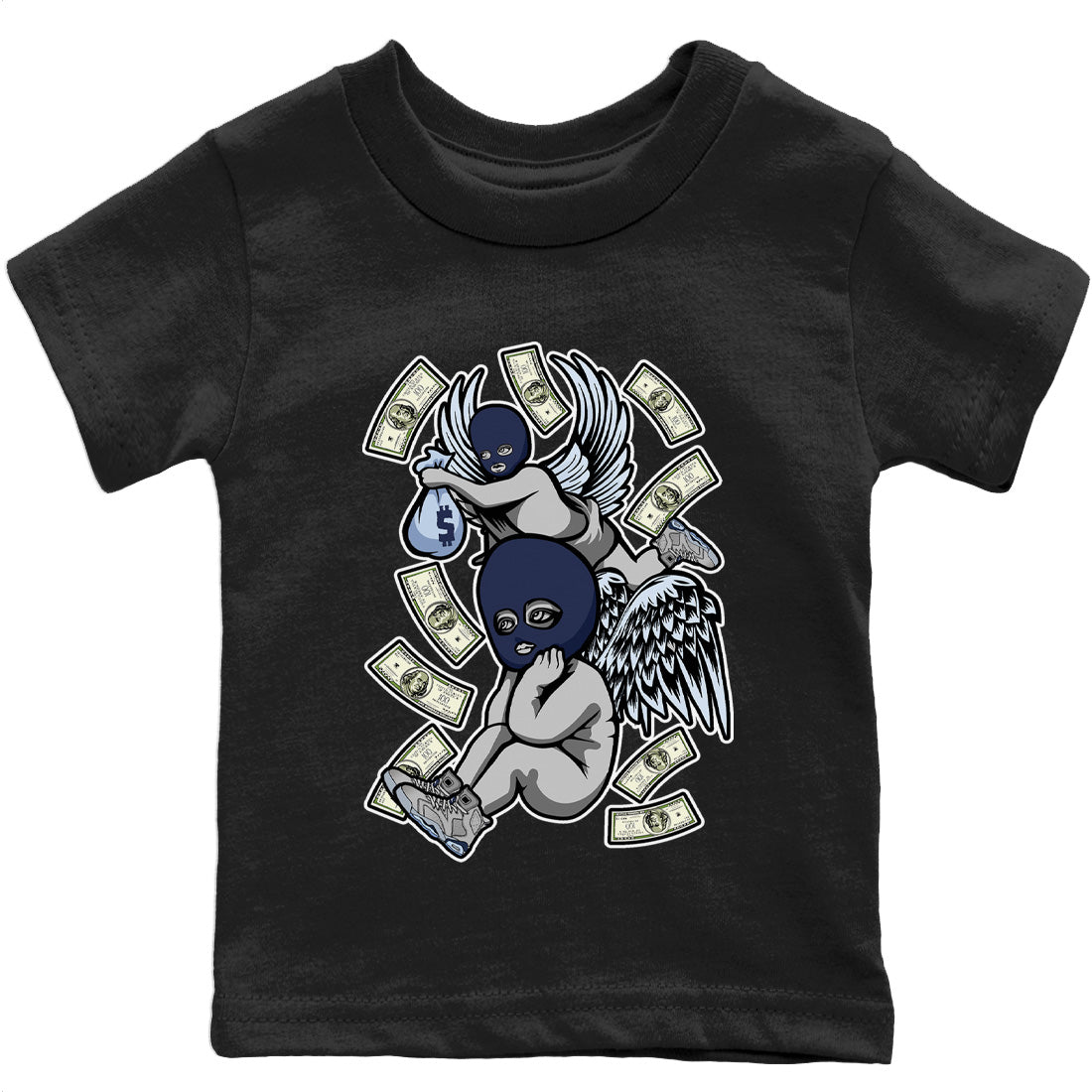 Jordan 6 Georgetown Sneaker Matching T-Shirt Hustle Angels Sneaker Tees Jordan 6 Georgetown Sneaker Release Tees Kids Shirts