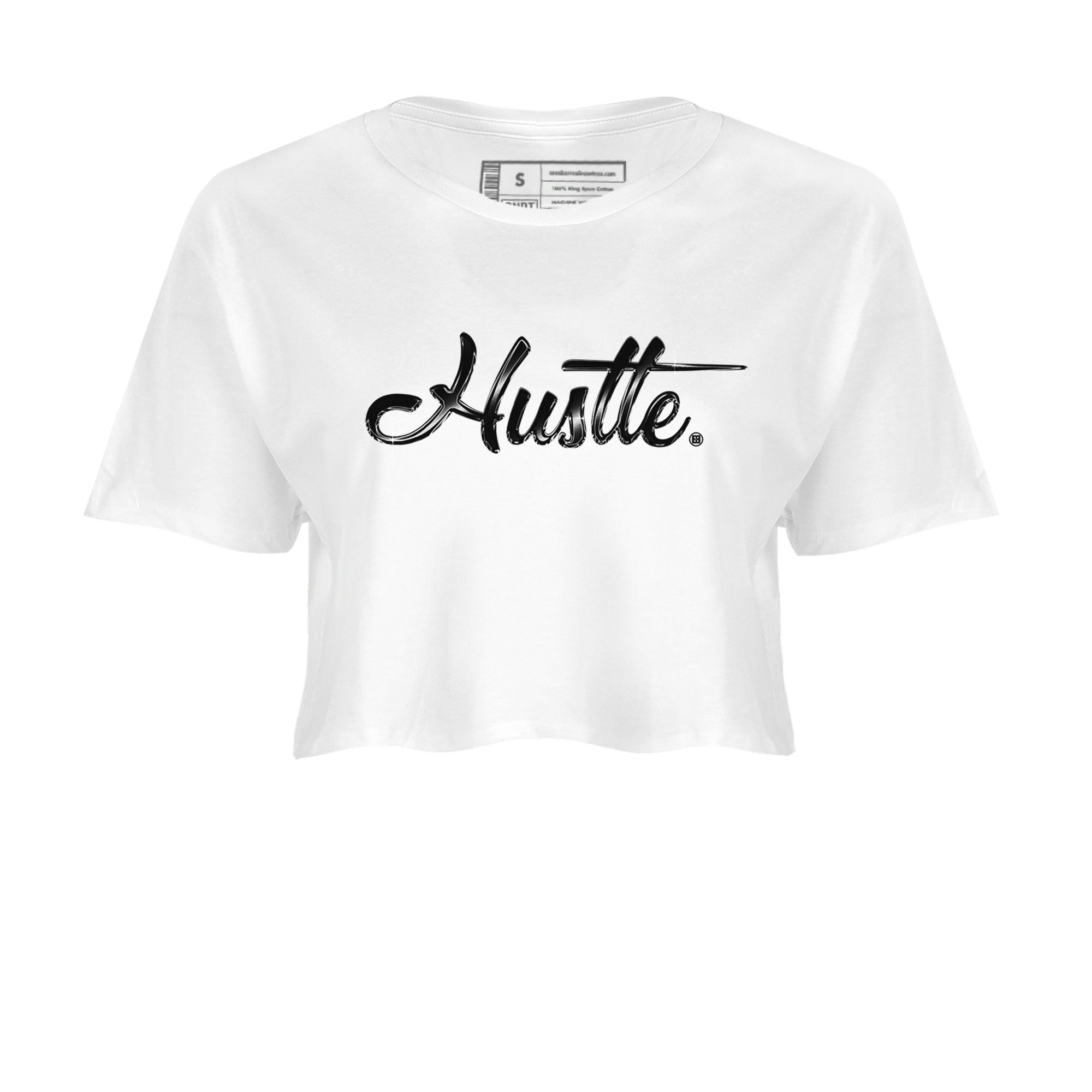 AJ11 Gratitude sneaker shirt to match jordans Hustle Chrome sneaker tees Air Jordan 11 Gratitude Drip Gear Zone White 2 Crop T-Shirt