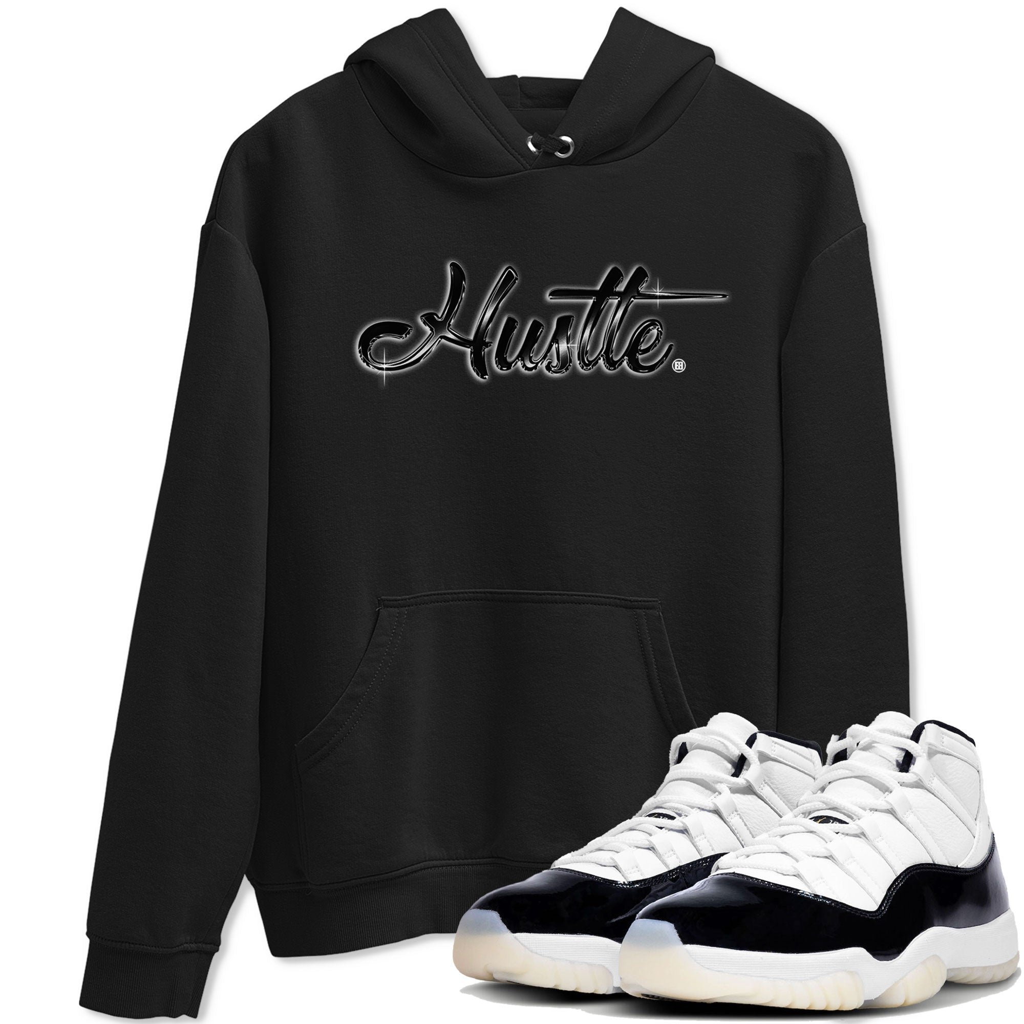 AJ11 Gratitude sneaker shirt to match jordans Hustle Chrome sneaker tees Air Jordan 11 Gratitude Drip Gear Zone Crew Neck Unisex Cotton Sneaker T-Shirt Black 1 T-Shirt