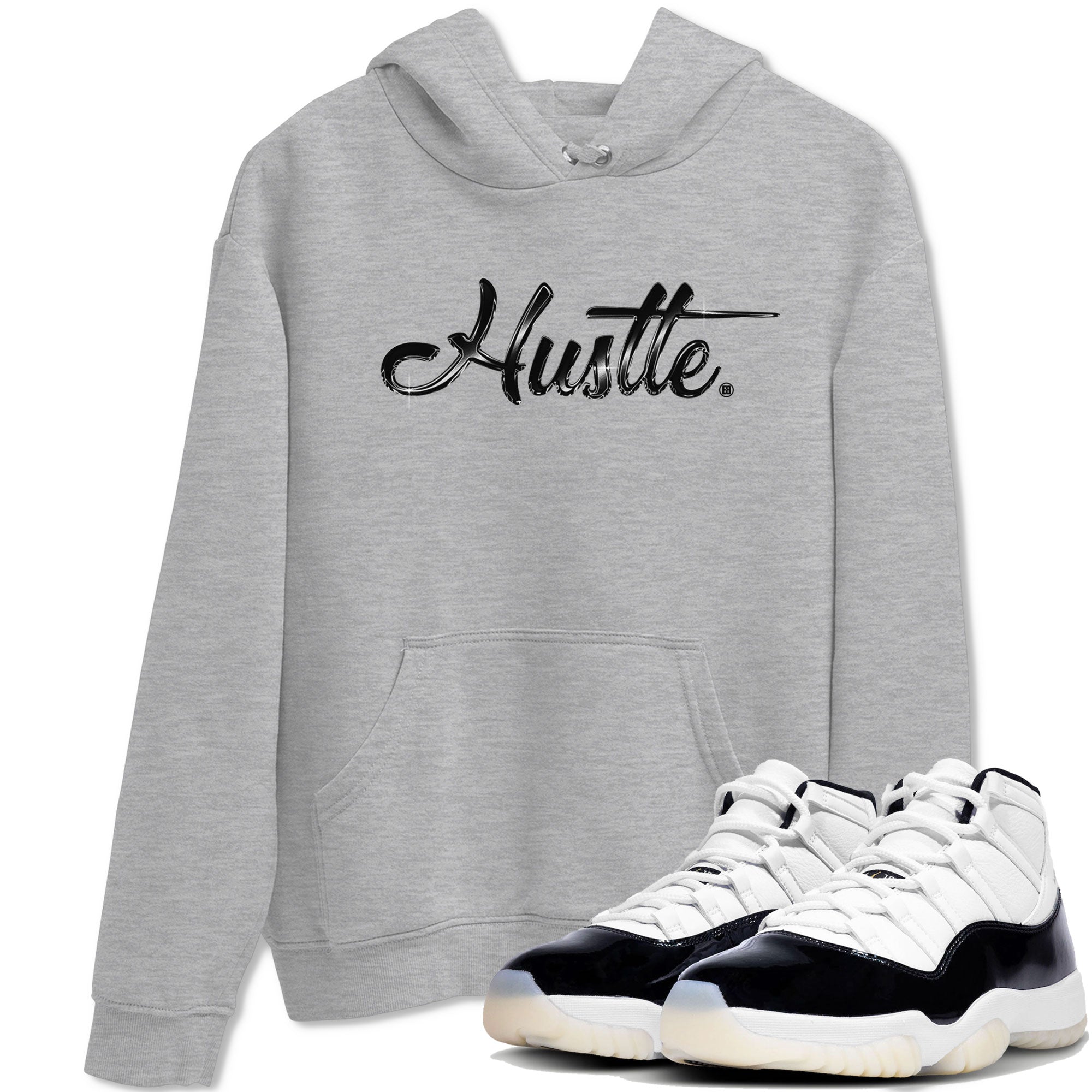 AJ11 Gratitude sneaker shirt to match jordans Hustle Chrome sneaker tees Air Jordan 11 Gratitude Drip Gear Zone Crew Neck Unisex Cotton Sneaker T-Shirt Heather Grey 1 T-Shirt