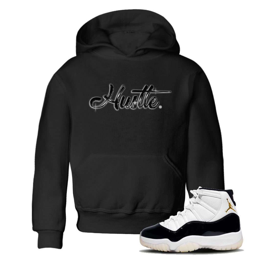 AJ11 Gratitude sneaker shirt to match jordans Hustle Chrome sneaker tees Air Jordan 11 Gratitude Drip Gear Zone Baby Toddler Black 1 T-Shirt