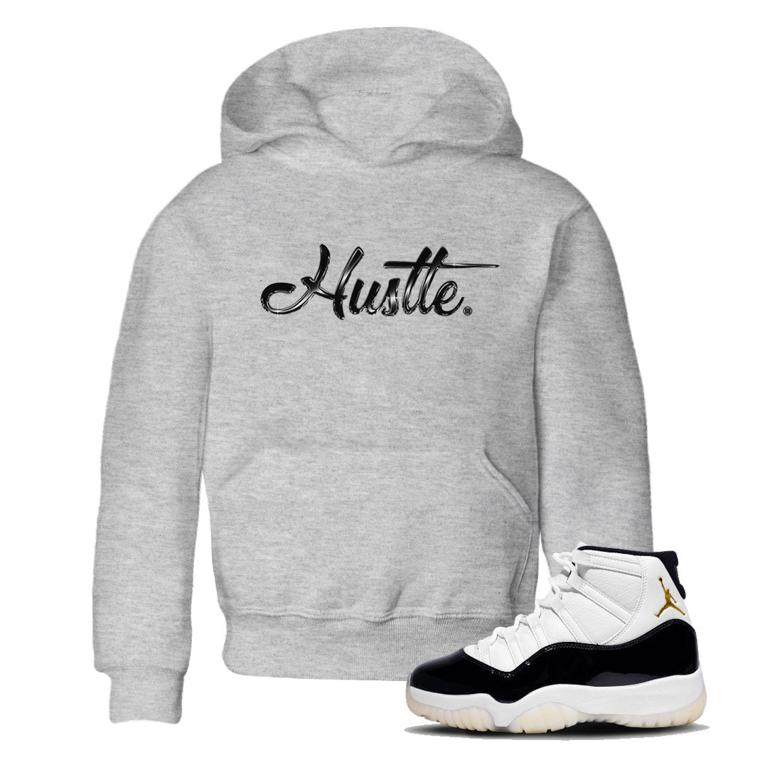 AJ11 Gratitude sneaker shirt to match jordans Hustle Chrome sneaker tees Air Jordan 11 Gratitude Drip Gear Zone Baby Toddler Heather Grey 1 T-Shirt