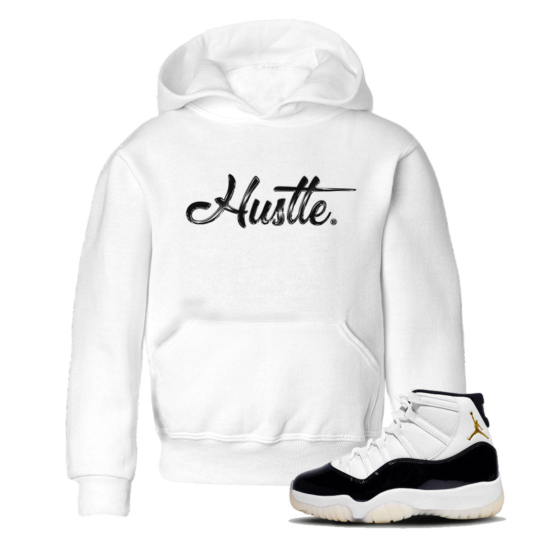 AJ11 Gratitude sneaker shirt to match jordans Hustle Chrome sneaker tees Air Jordan 11 Gratitude Drip Gear Zone Baby Toddler White 1 T-Shirt