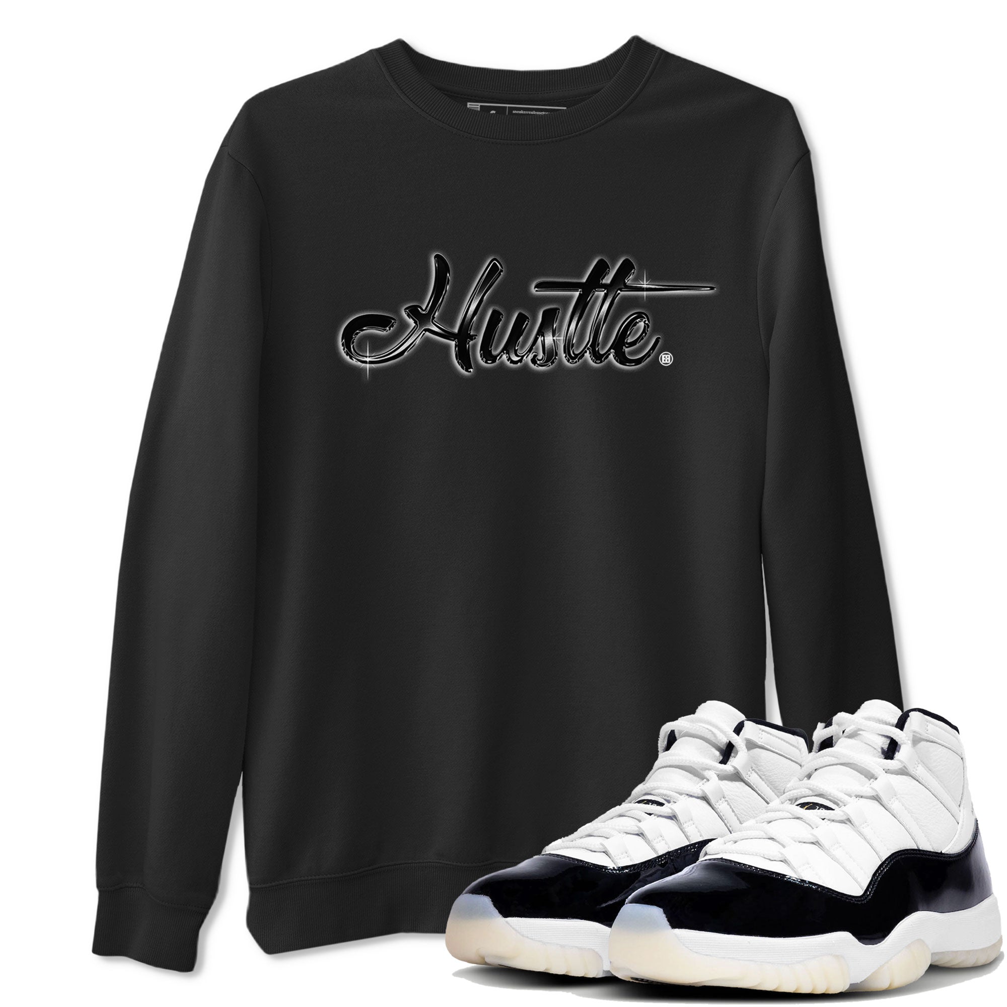 AJ11 Gratitude sneaker shirt to match jordans Hustle Chrome sneaker tees Air Jordan 11 Gratitude Drip Gear Zone Crew Neck unisex crew neck cotton Sneaker T-Shirt Black 1 T-Shirt