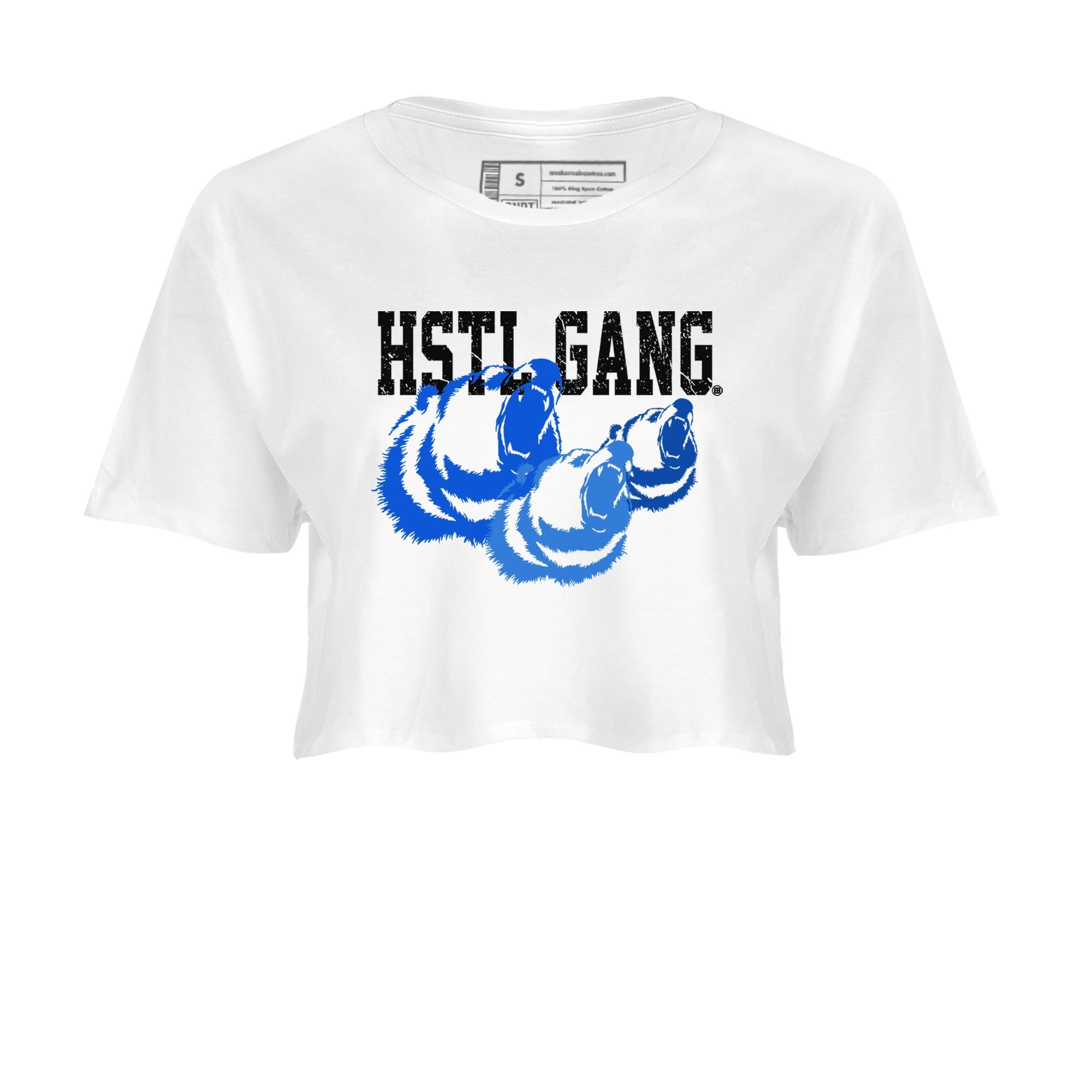 1s Royal Reimagined shirt to match jordans Hustle Gang sneaker tees Air Jordan 1 Royal Reimagined Drip Gear Zone White 2 Crop T-Shirt