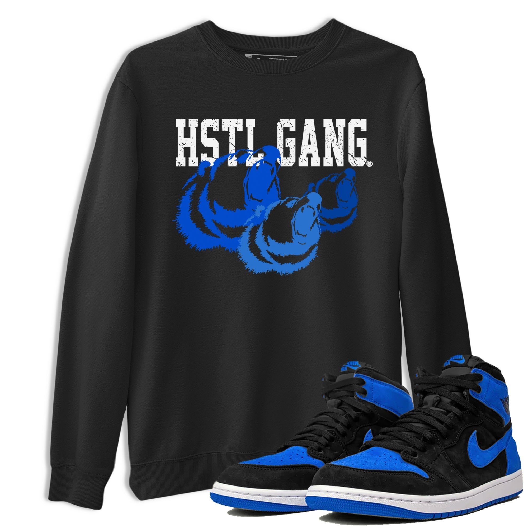 1s Royal Reimagined shirt to match jordans Hustle Gang sneaker tees Air Jordan 1 Royal Reimagined Drip Gear Zone Unisex Sneaker Tees and Sneaker Match T-Shirt Black 1 T-Shirt